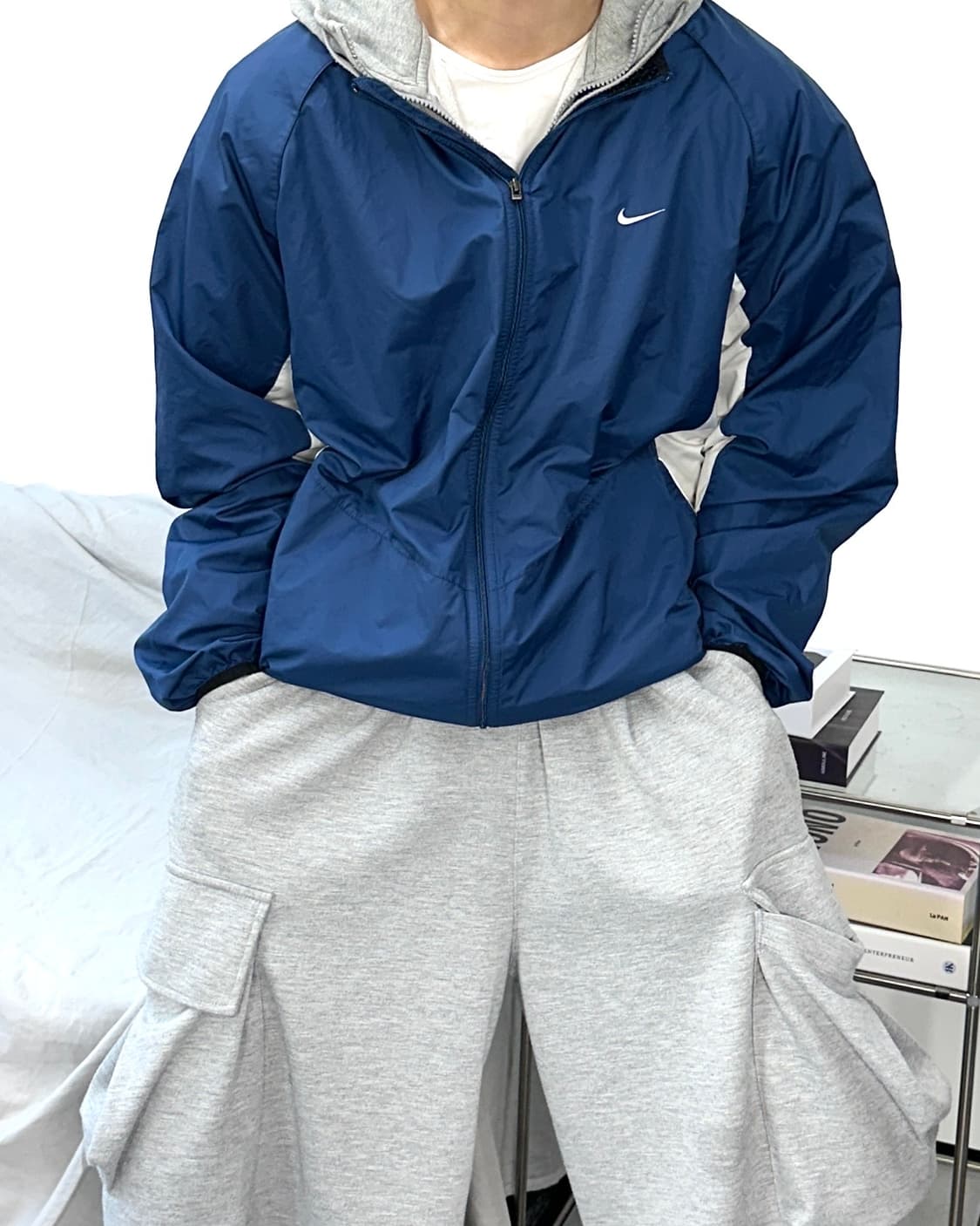 나이키 00s 네이비 화이트 바람막이 XXL 상품이미지1