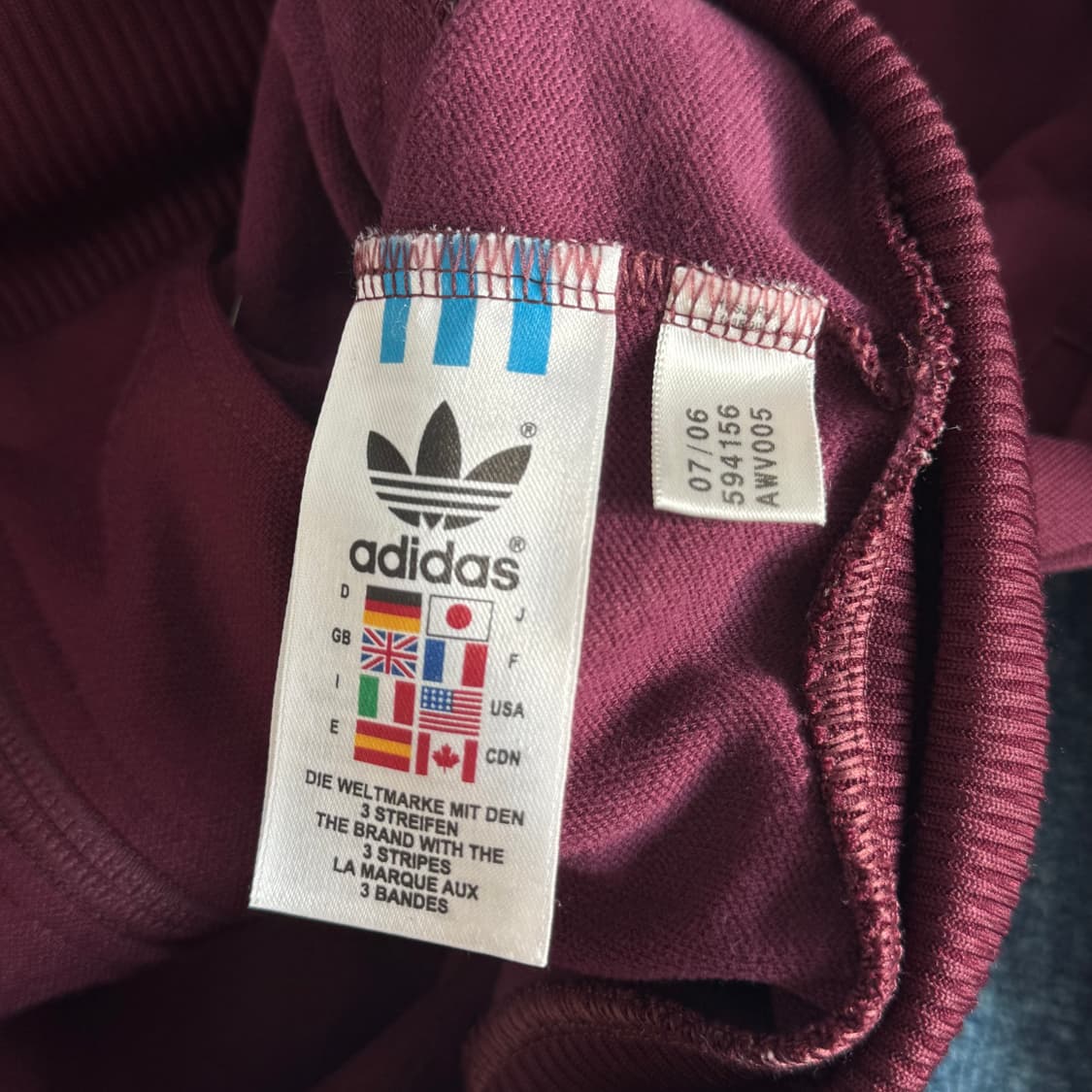 아디다스 베켄바우어 폴라베어 자수 버건디 져지 95 상품이미지5