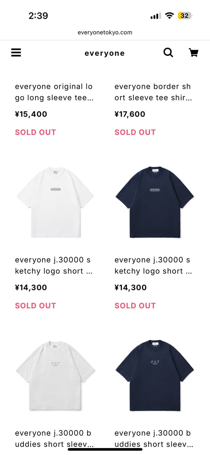 Everyone Tokyo j.30000 스케치 로고 티셔츠 XL 상품이미지4