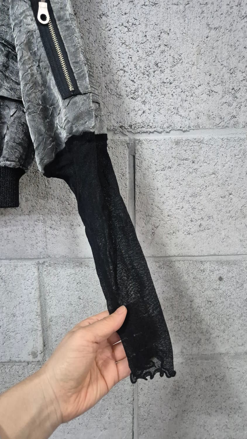 실버 텍스처드 봄버 자켓 상품이미지5