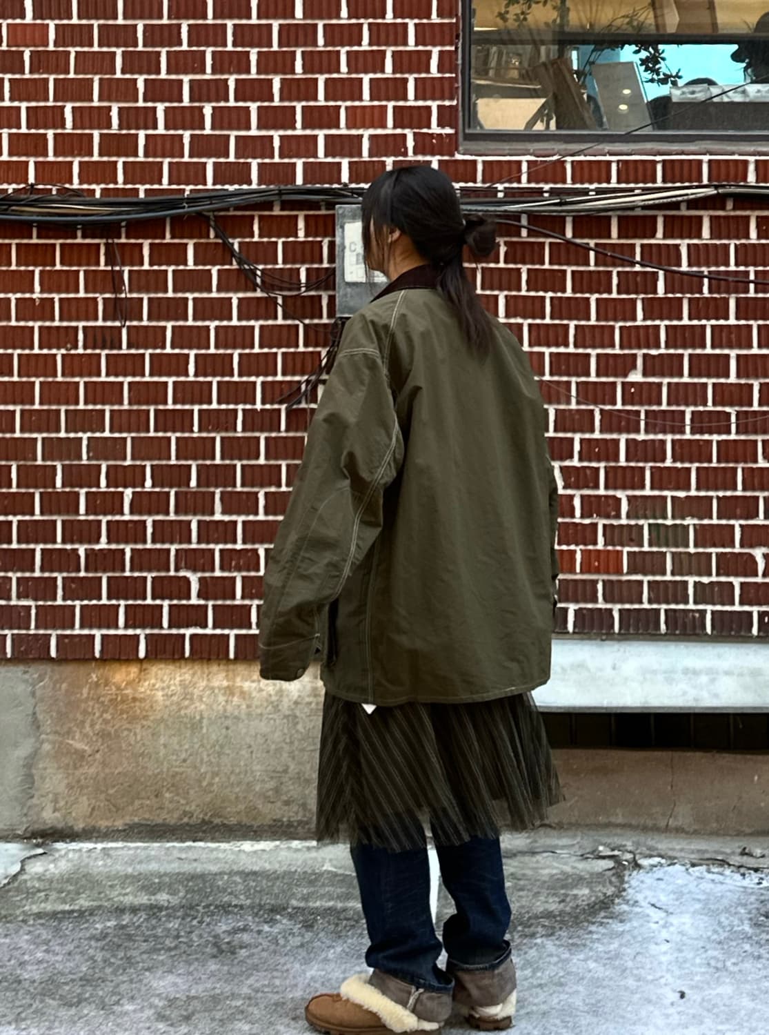 바버x앤드원더 자켓 샤 스커트 리바이스 팬츠 코디 상품이미지3