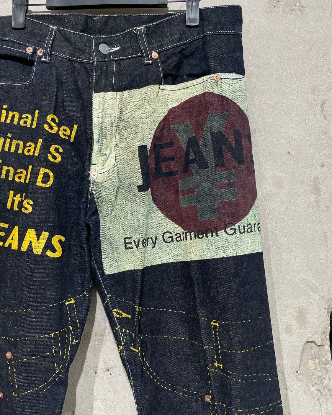 미치코 코시노 yen jeans 흑청 페인팅 데님 팬츠 상품이미지3