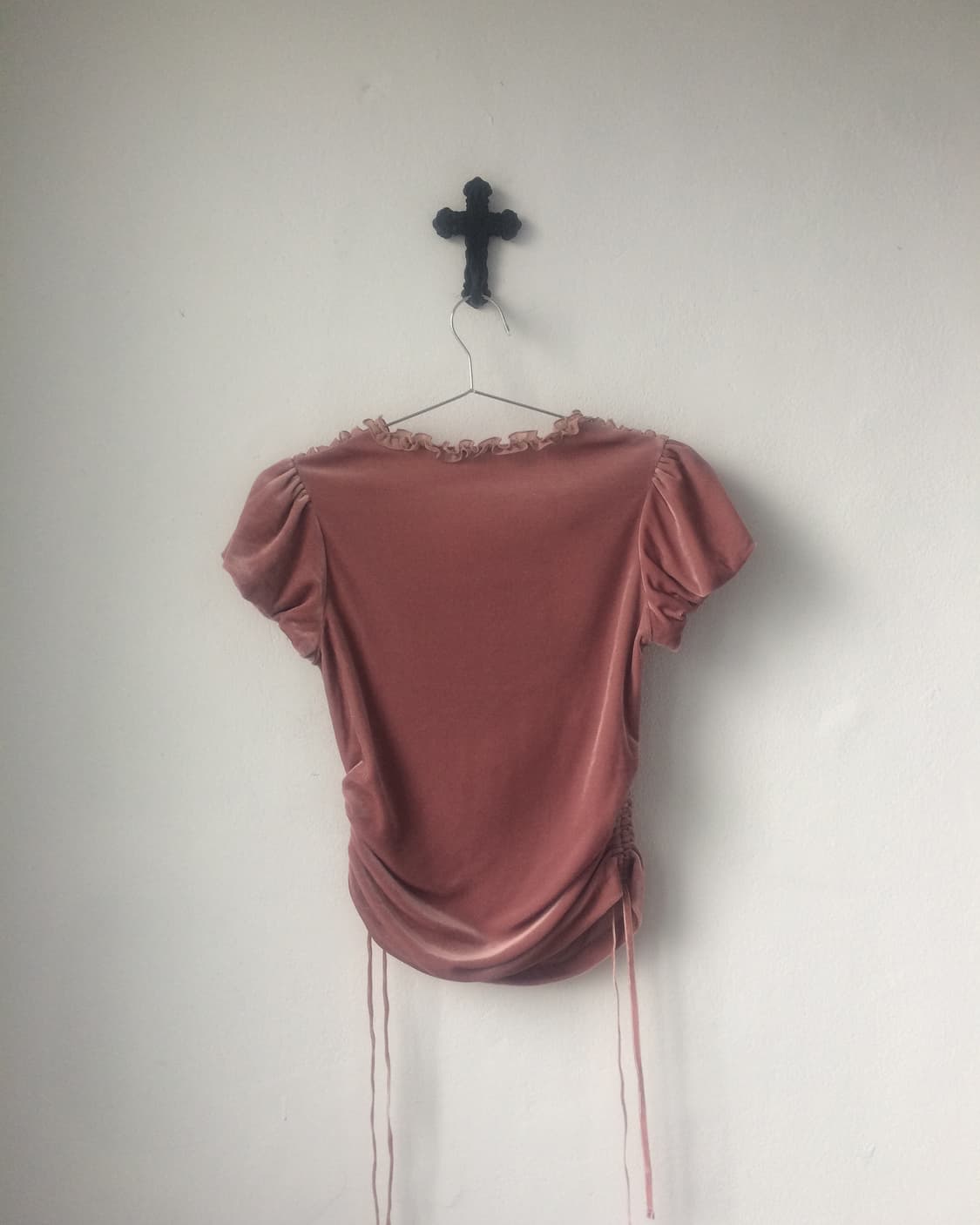 Frill velvet t shirt 상품이미지3