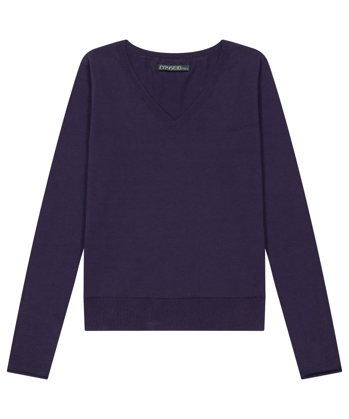 코이세이오 038 베이직 브이넥 니트 퍼플 (S) 상품이미지1