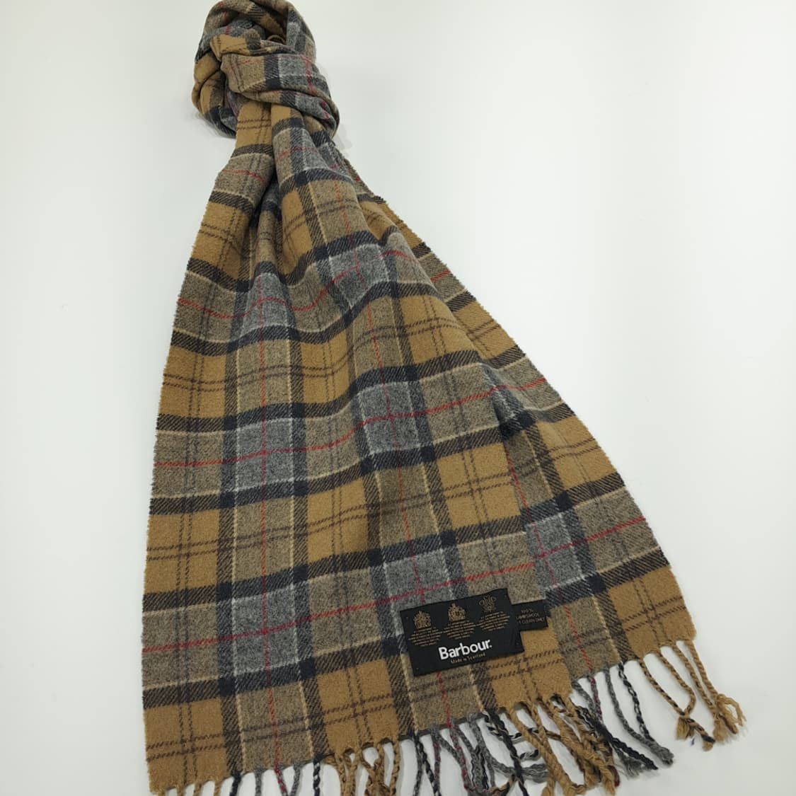 MX250 바버 브라운 타탄체크 램스울 목도리 머플러 상품이미지2