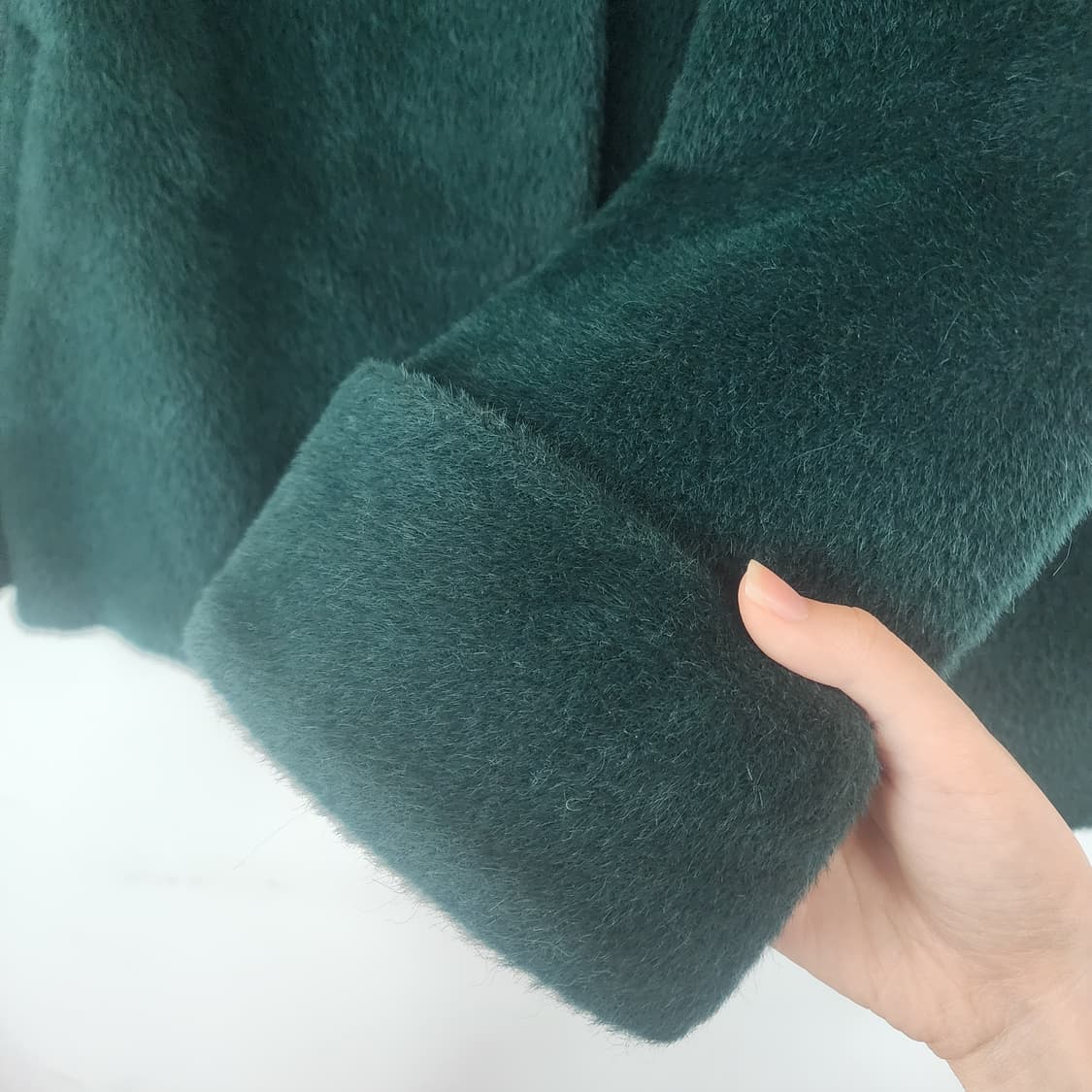 명품 알파카 그린 퍼 자켓 상품이미지3