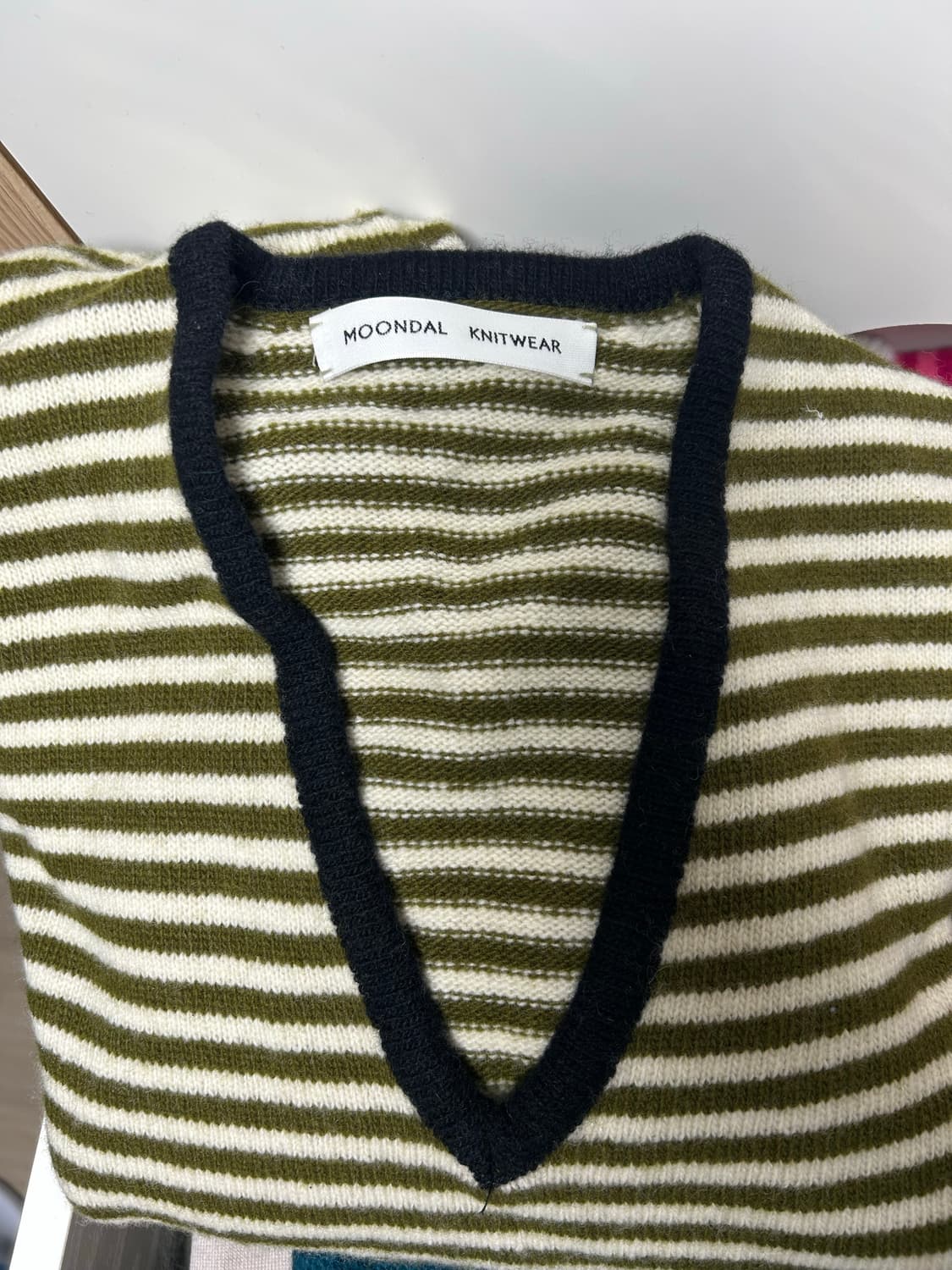 문달 risca knit 카키/핑크 상품이미지3