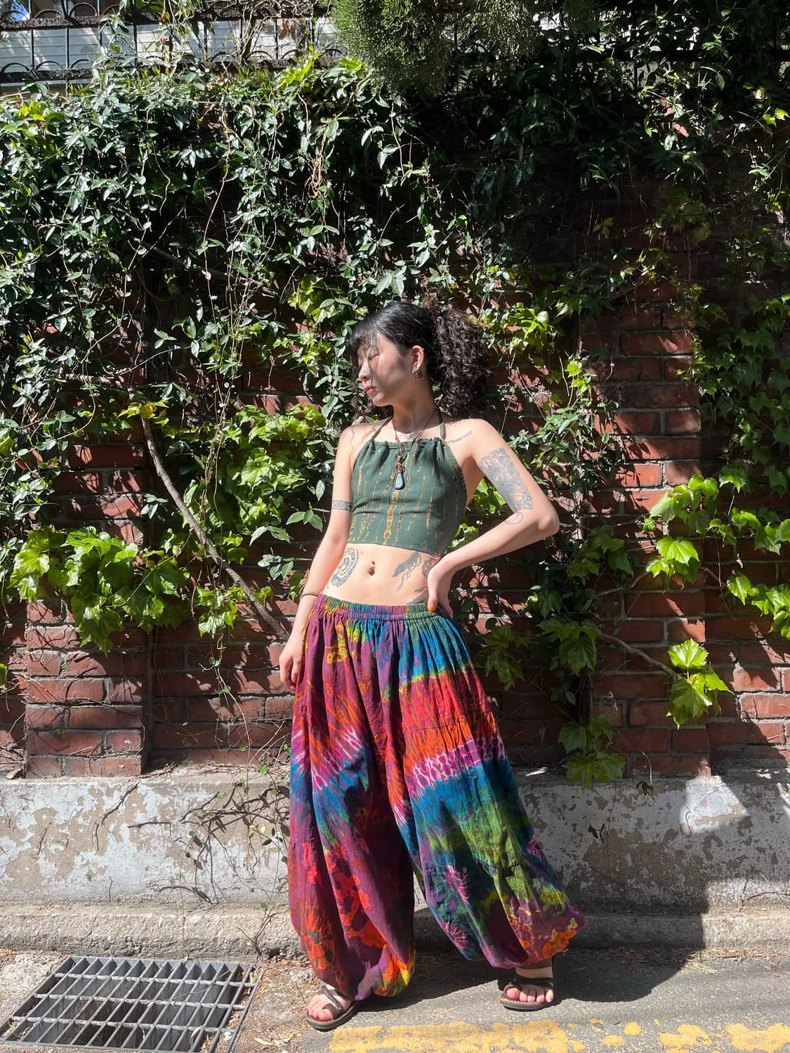 히피 타이다이 벌룬 와이드 팬츠 상품이미지1