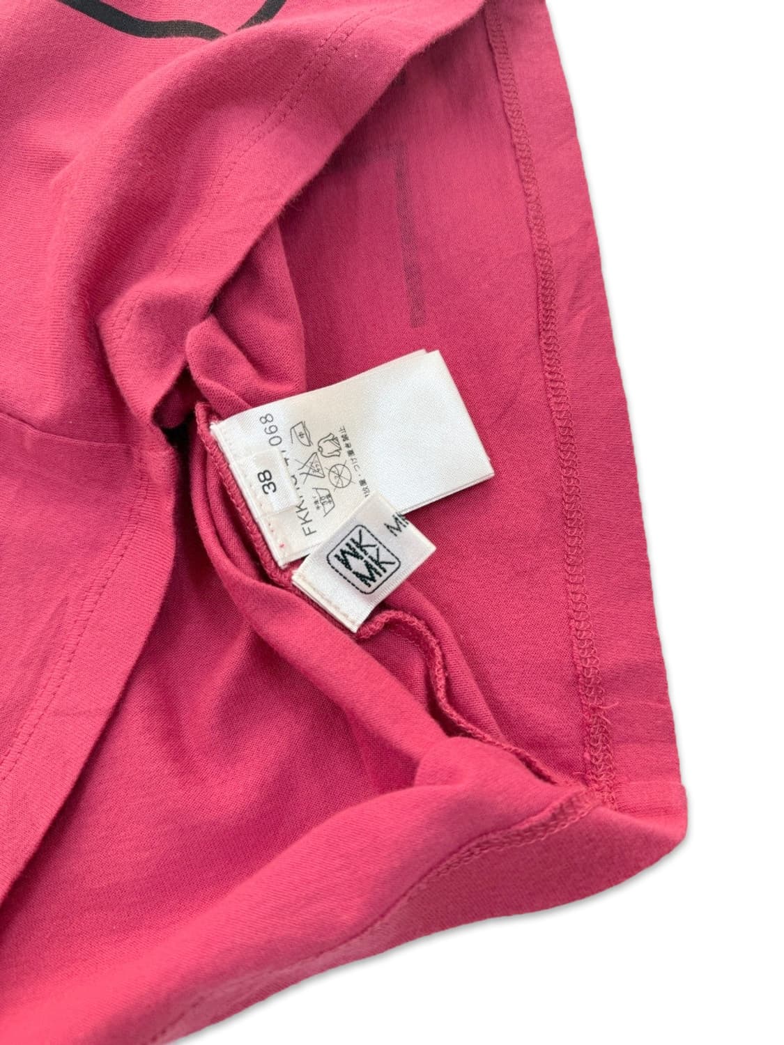 빈티지 MICHEL KLEIN 핑크 로고 반팔티 상품이미지4