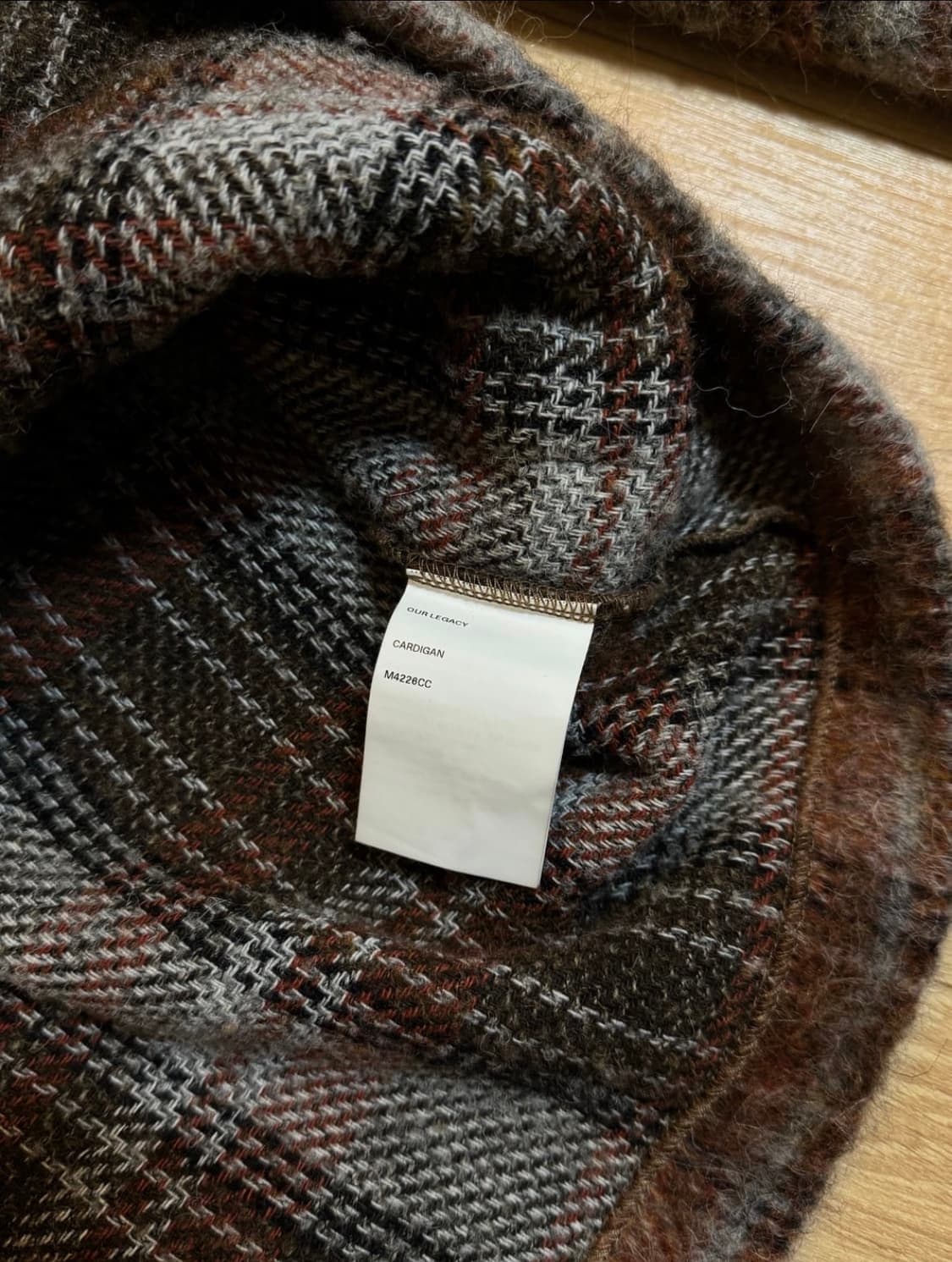 [46] 아워레가시 모헤어 가디건 어멘트 체크 상품이미지5