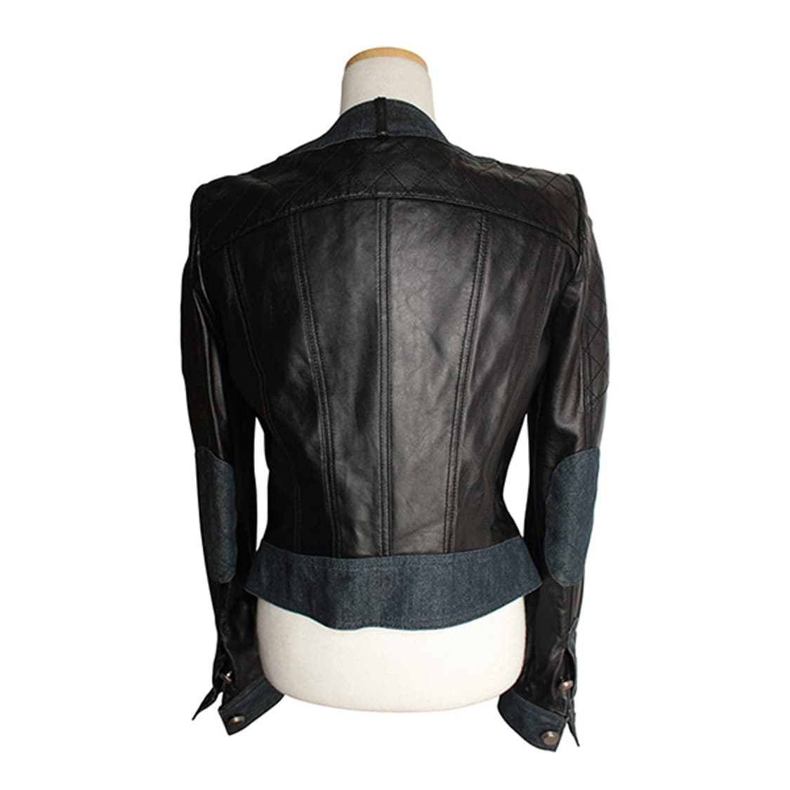 제시뉴욕 블랙 램스킨 데님 트림 자켓 44, 55 상품이미지2