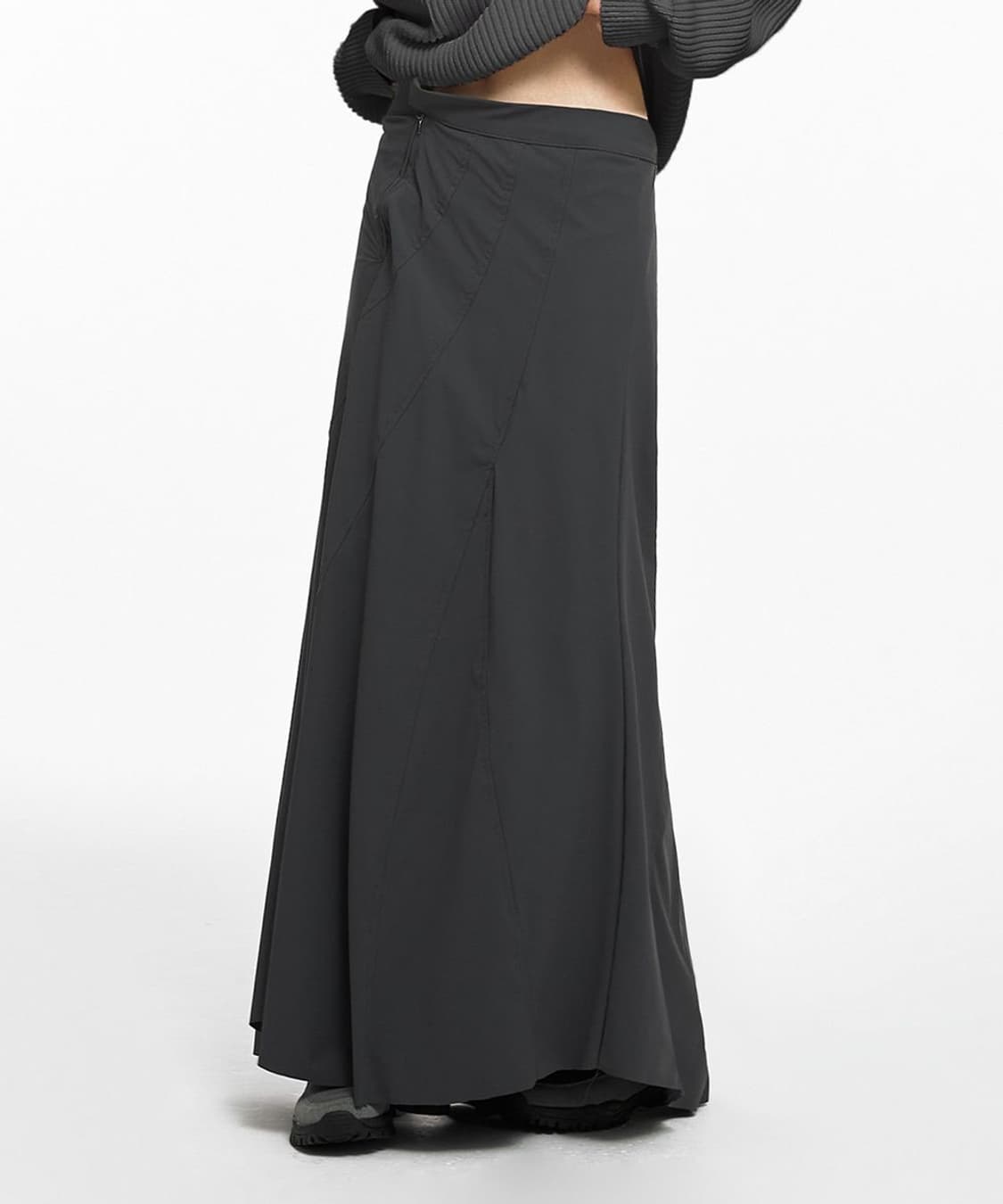 WAVE MAXI SKIRT CHARCOAL 상품이미지1