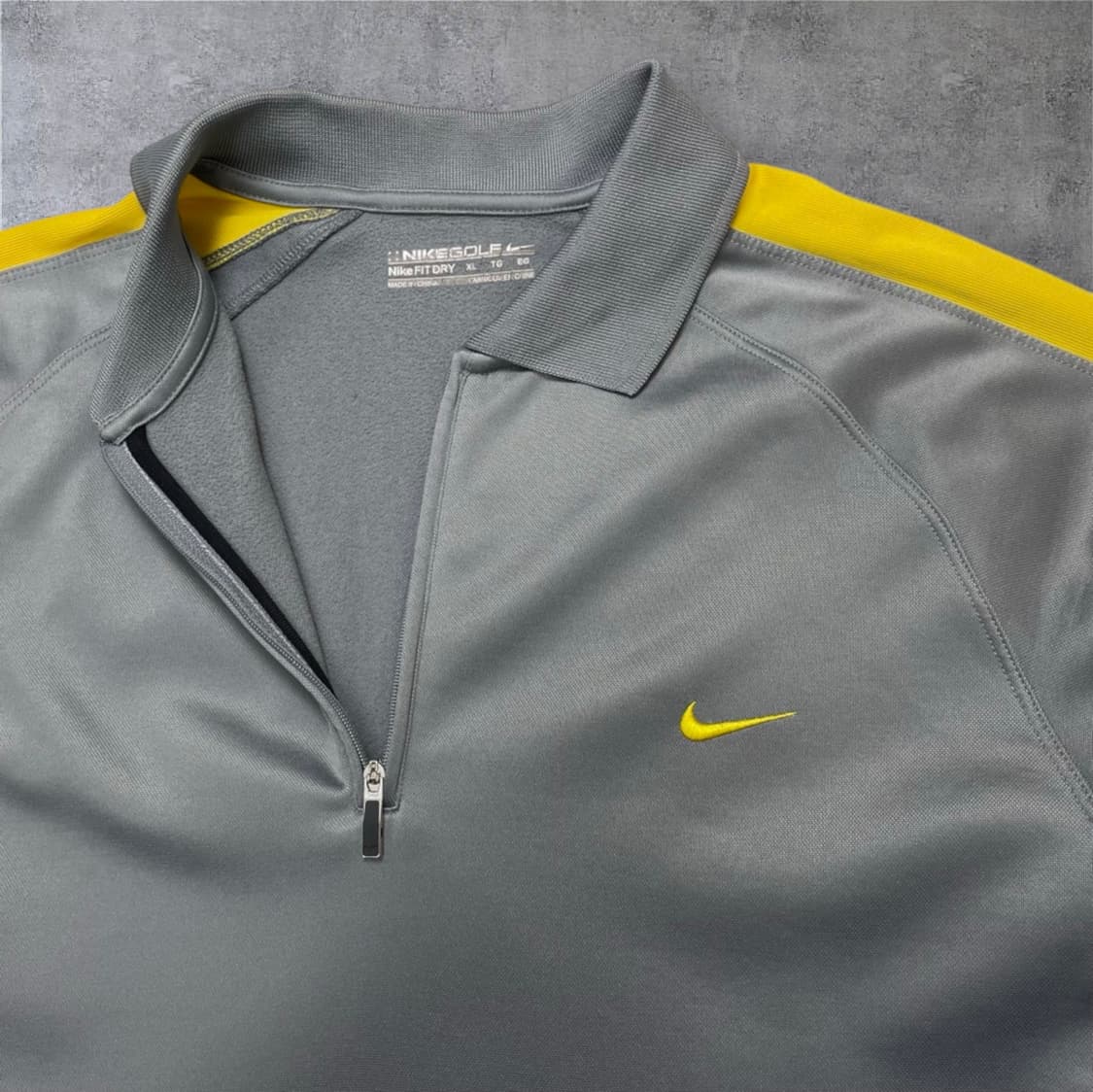 나이키 골프 Nike 그레이 옐로우 드라이핏 하프집업 반집업 XL 상품이미지2