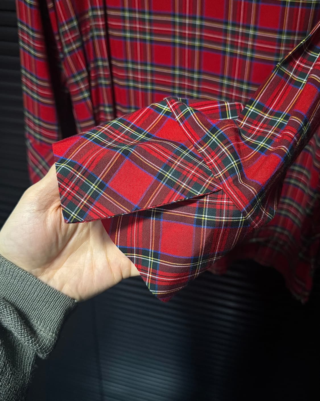 NARACAMICIE 이태리 타탄 체크 케이프 레드 락 고스 펑크 셔츠 상품이미지5