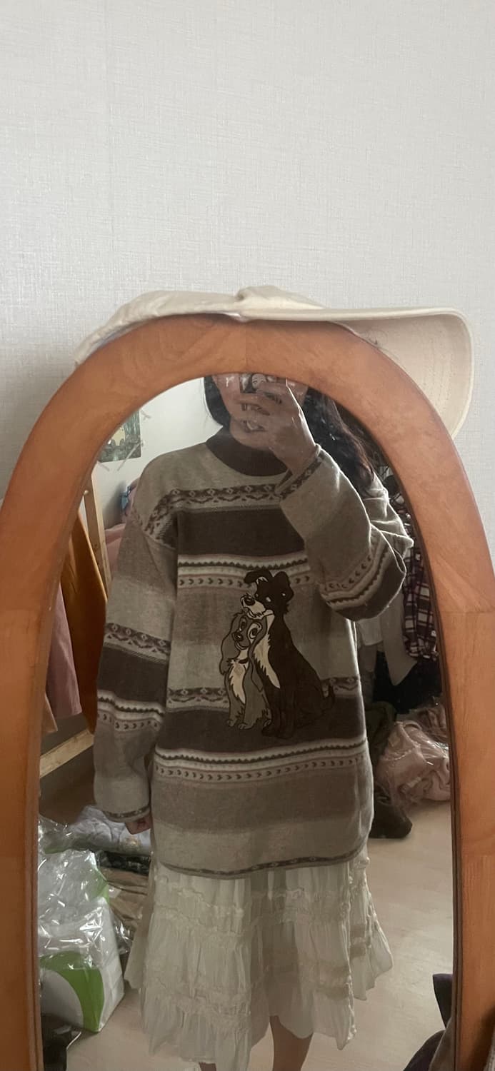 모리걸 빈티지 램스울 강아지 니트🐶🤍 상품이미지5