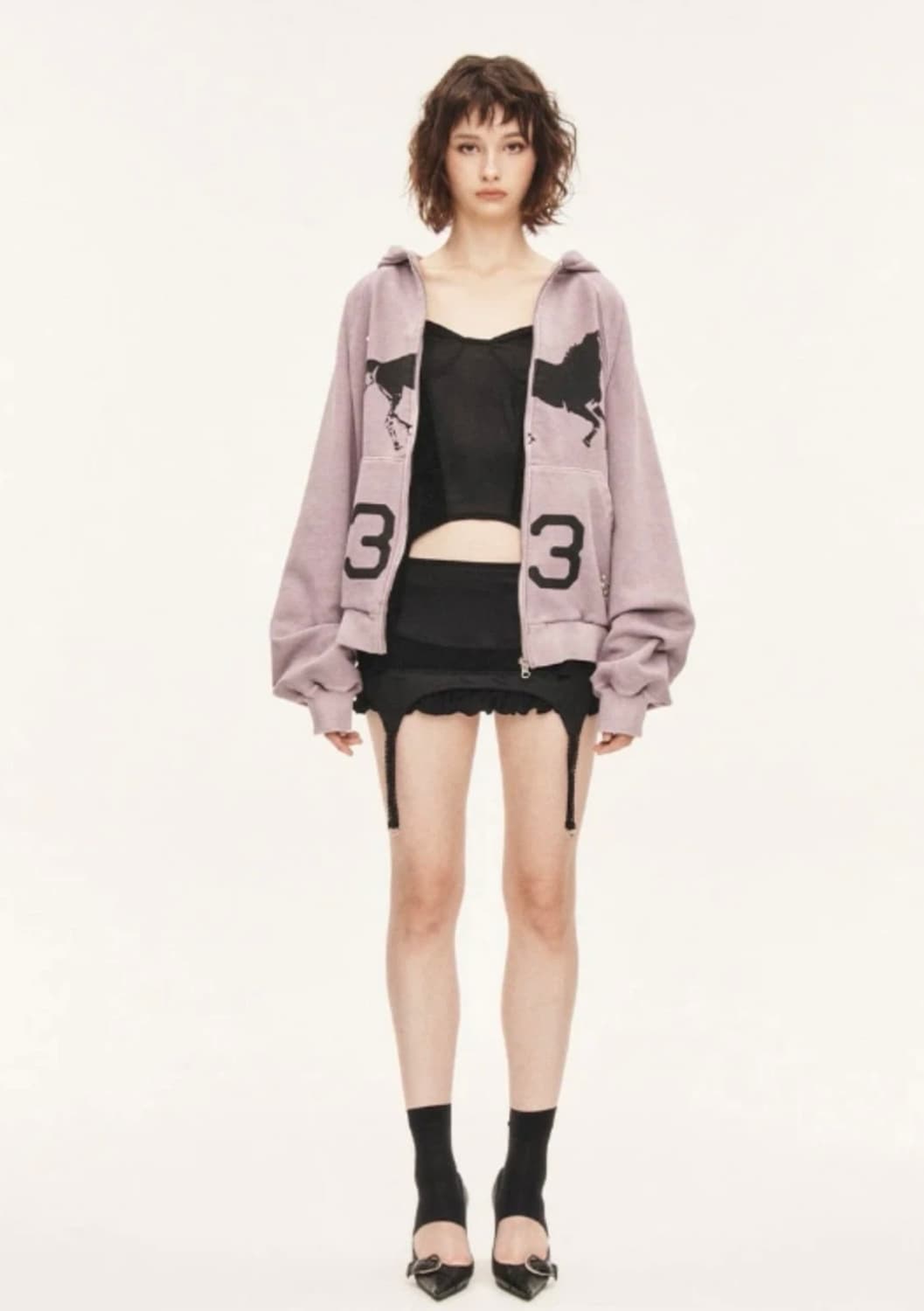 쓰리타임즈 미드나잇 스터드 후드집업 상품이미지4