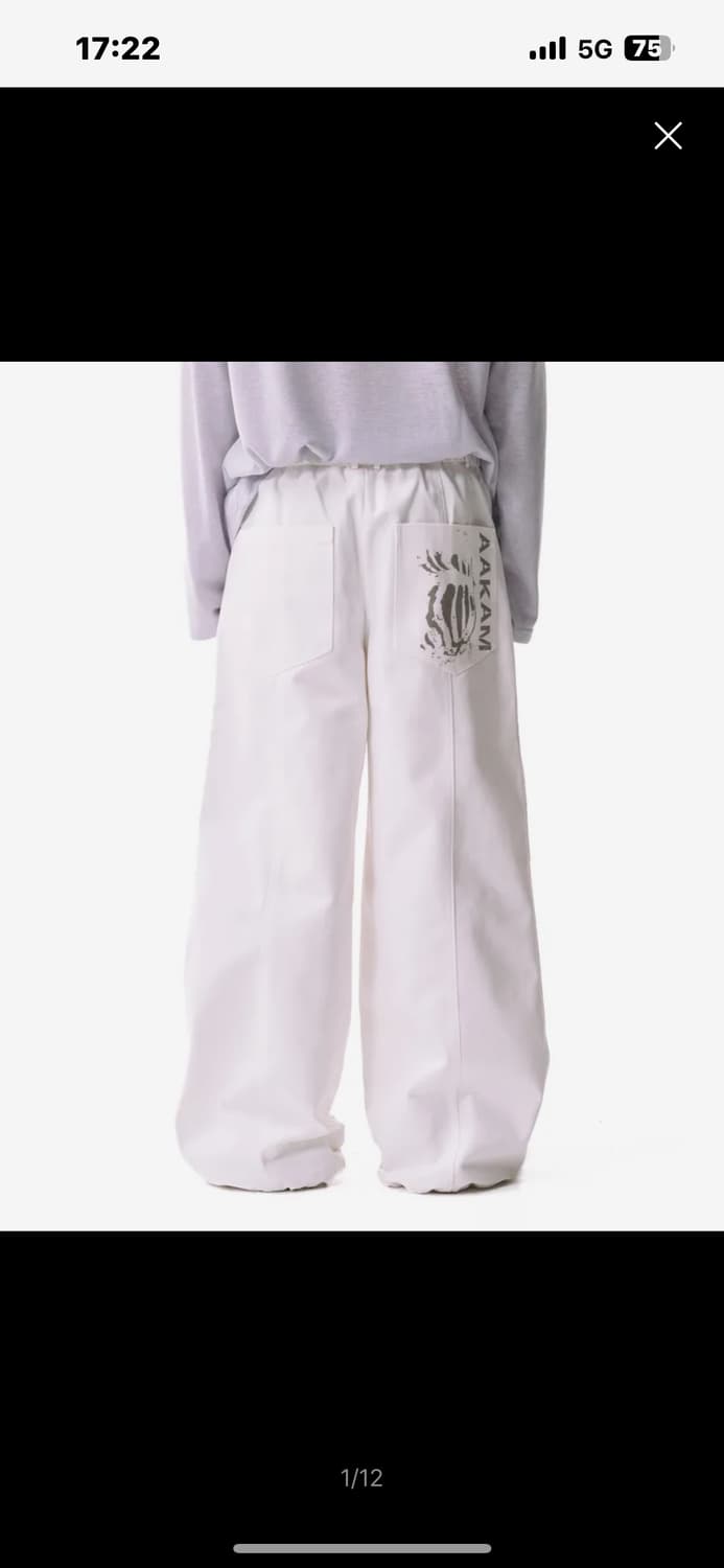 [1] 아캄 Knee Pin-tuck Printed Denim Pants 상품이미지1