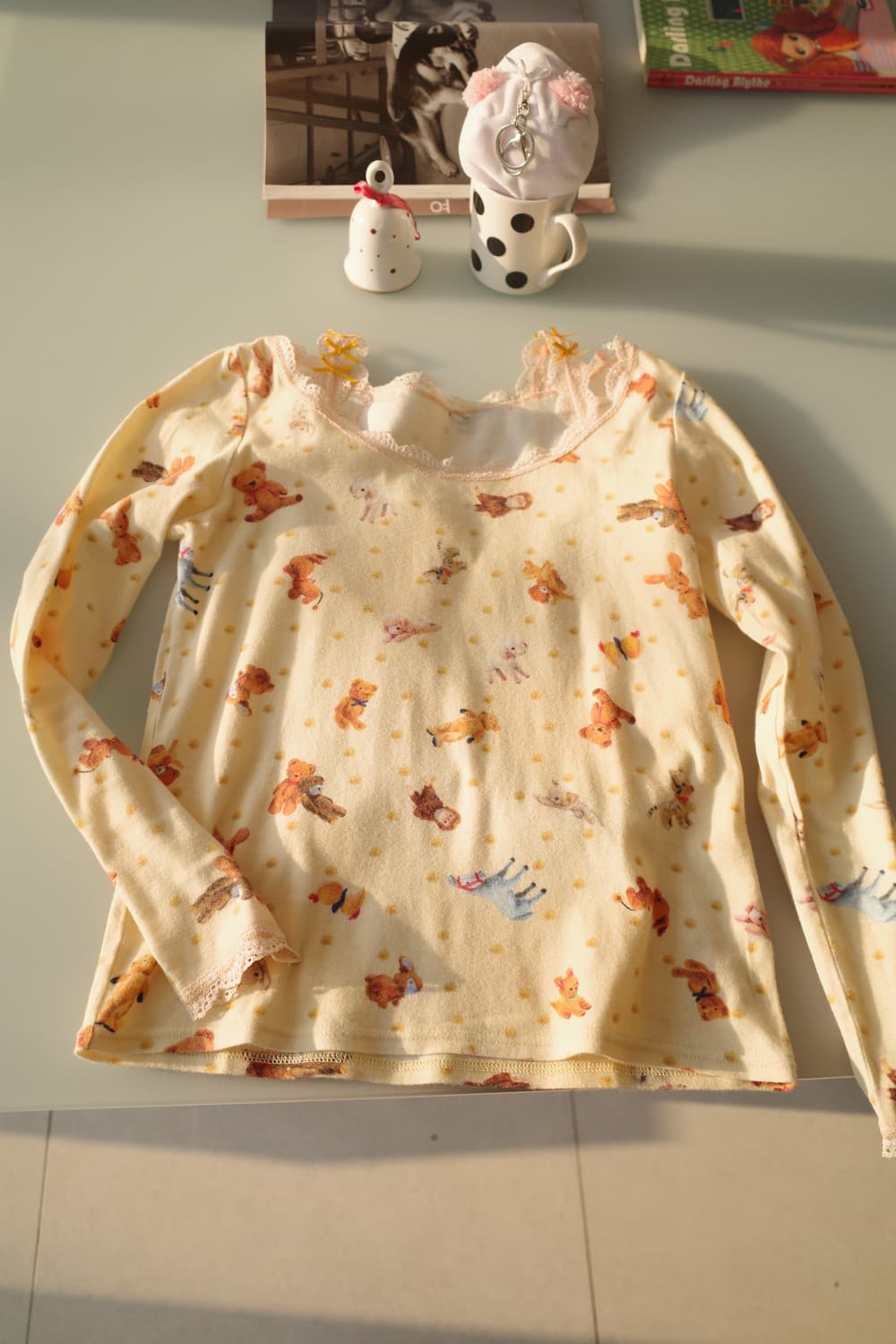 Lace printed top 상품이미지5