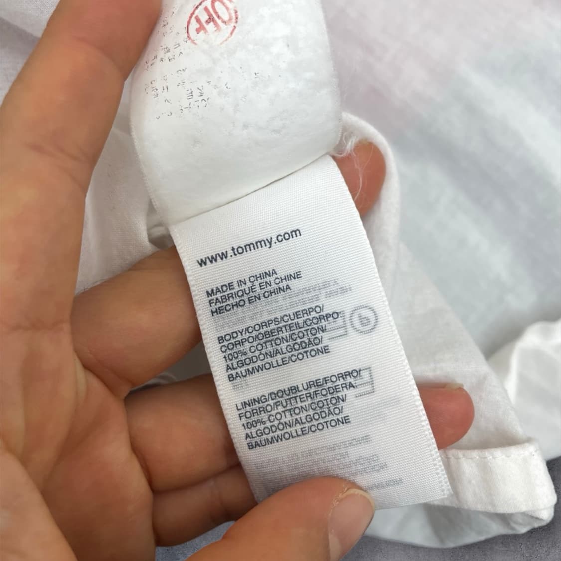 타미힐피거 화이트 배색 코튼 슬리브리스 원피스 4 상품이미지4