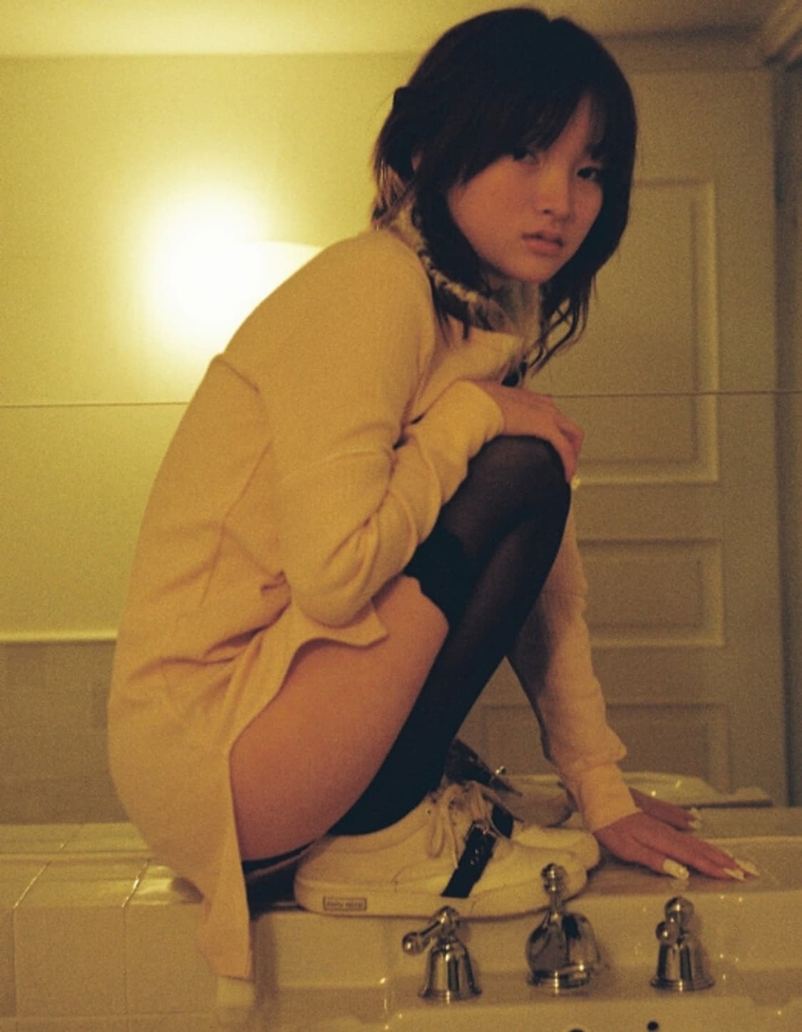 FAERIE sheer lingerie stocking black 상품이미지3