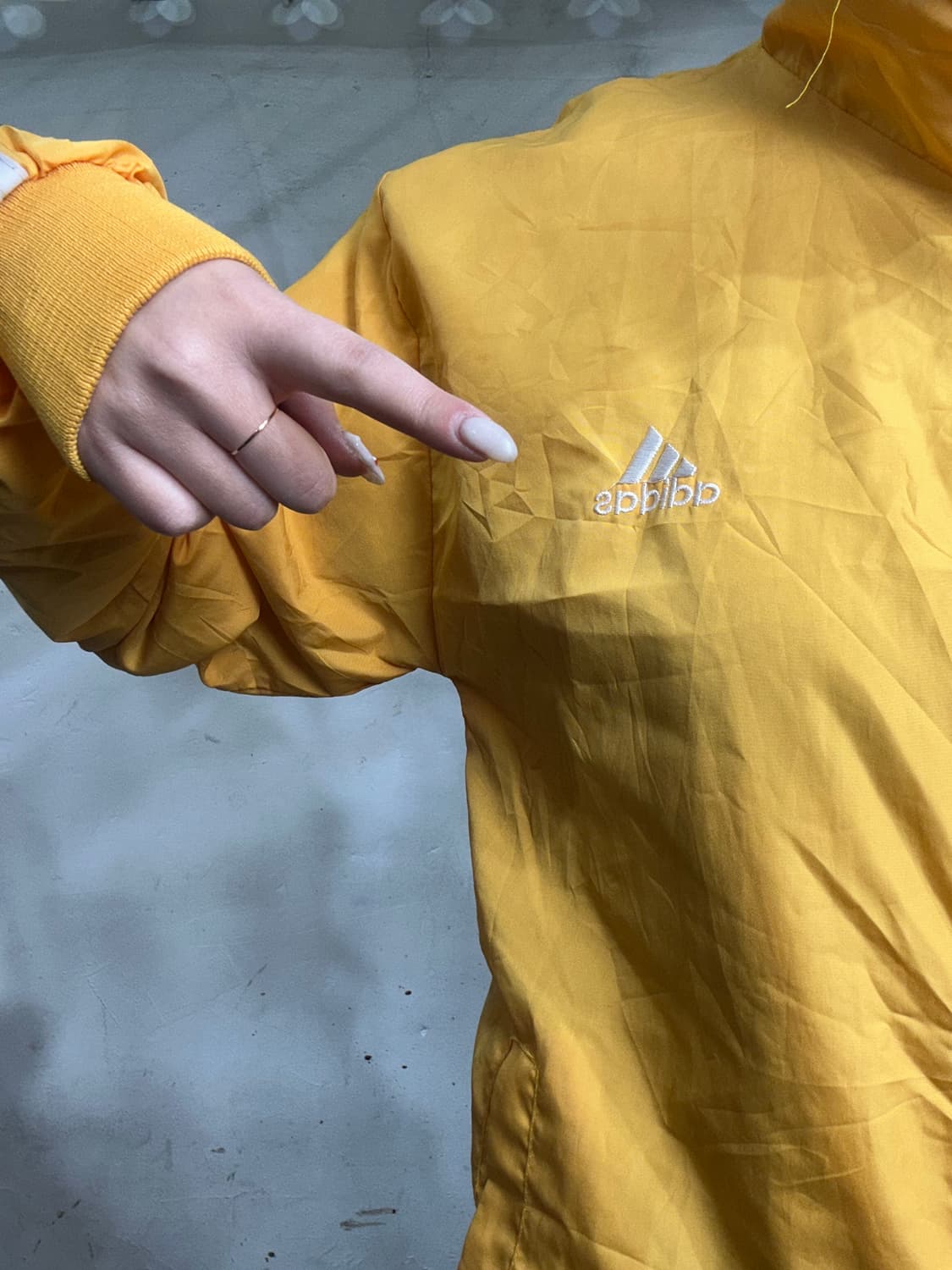 아디다스 옐로우 화이트 삼선 트랙탑 져지 상품이미지4