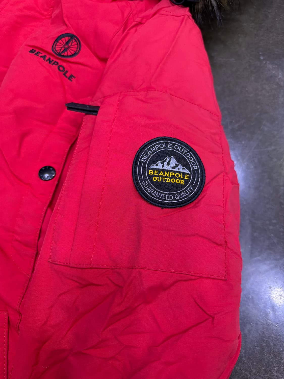 빈폴 아웃도어 라쿤털 후드 덕다운 오리털 패딩점퍼 100 상품이미지5