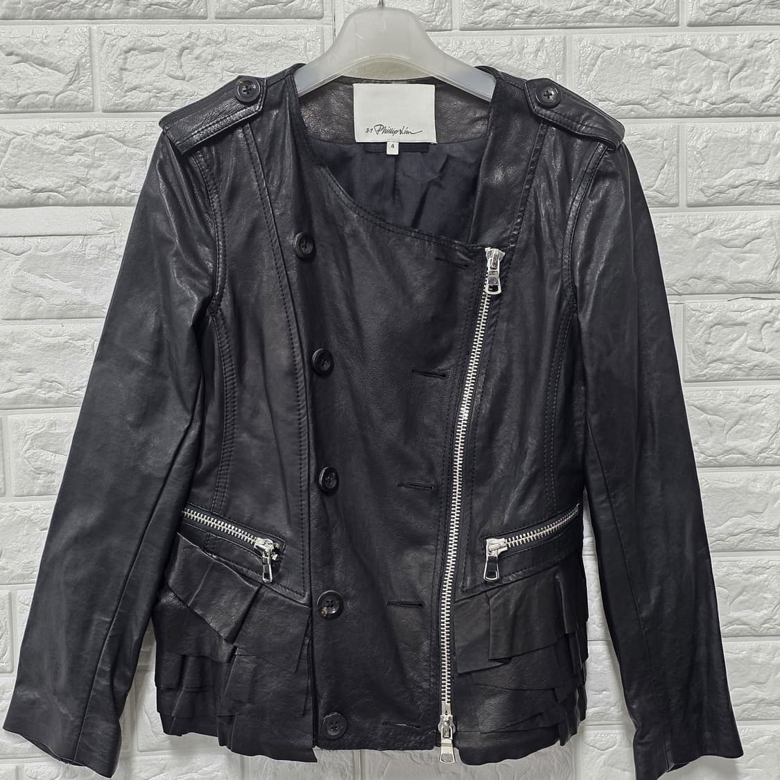 택포) 18s 한섬 3.1 필립림 블랙 가죽 자켓 S 상품이미지1