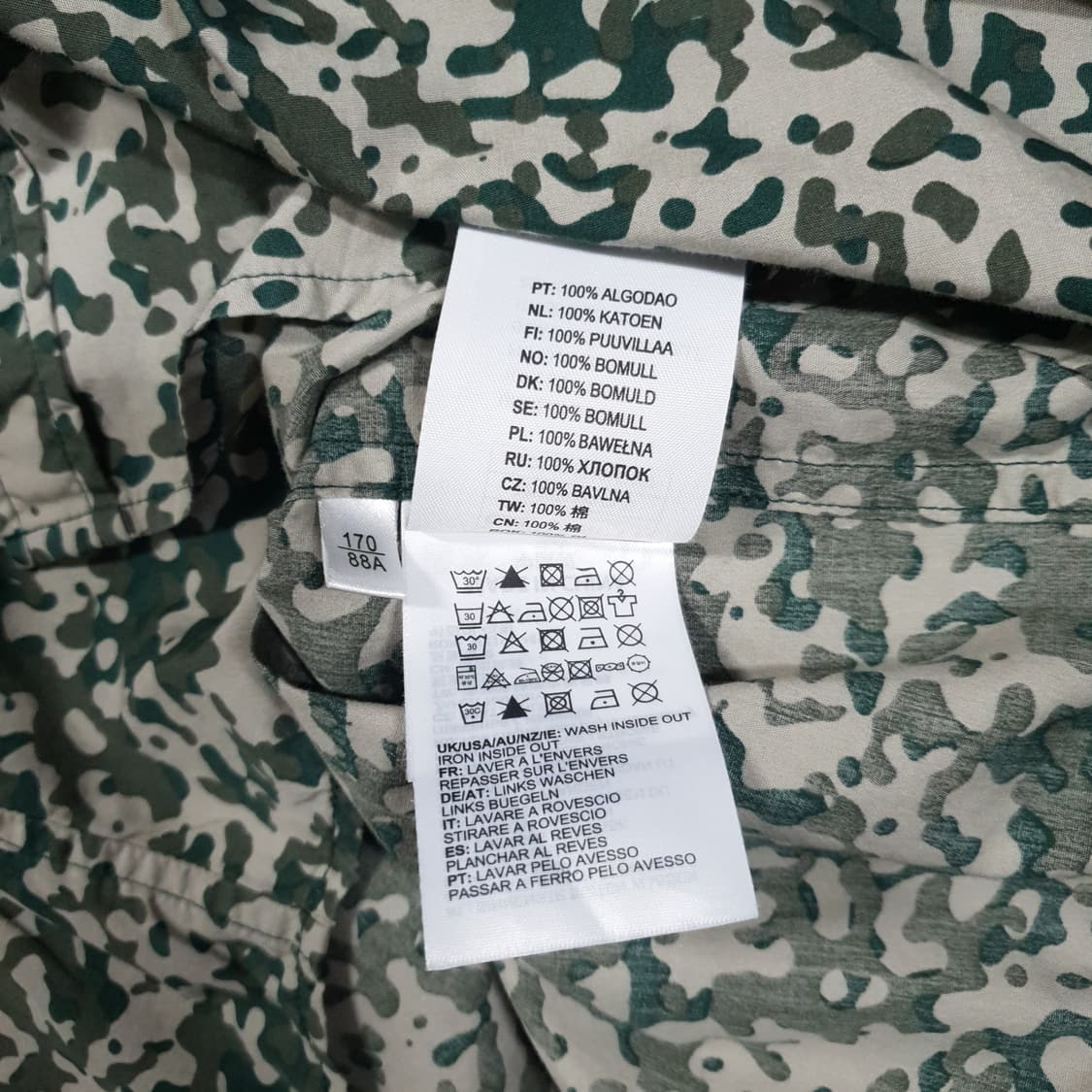 실측 M (95) 칼하트 카모 스테인 밀리터리 포켓 셔츠 긴팔 남방 상품이미지8