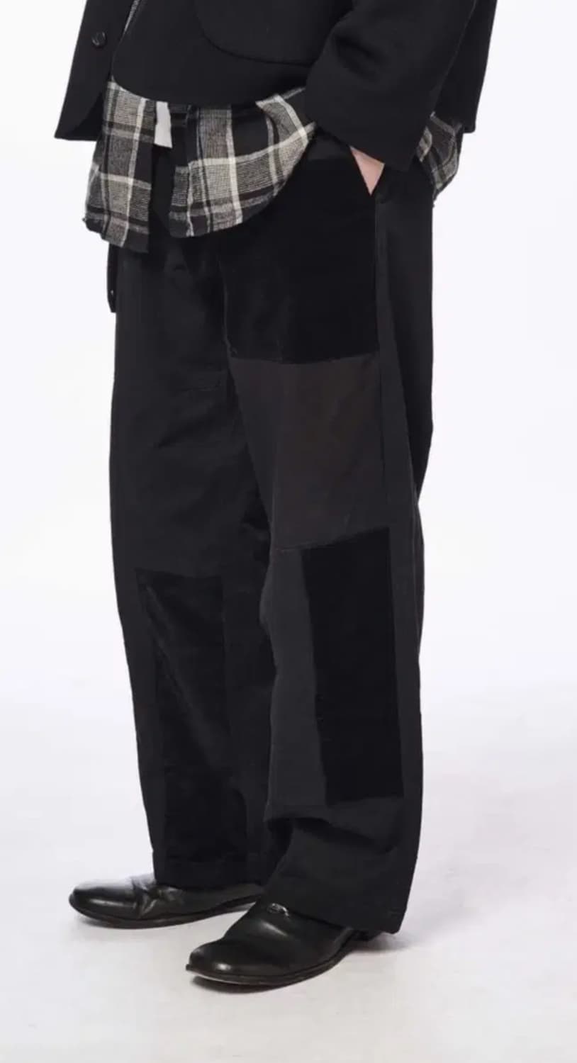 이얼즈어고 패치워크 셔츠 블랙 L 상품이미지1