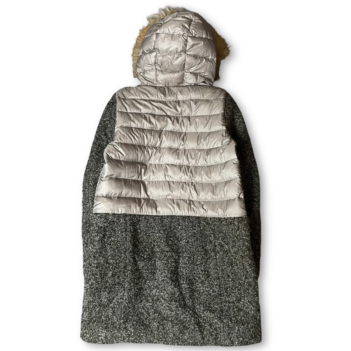 다운인타운 그레이 혼방 퍼 롱자켓 상품이미지2