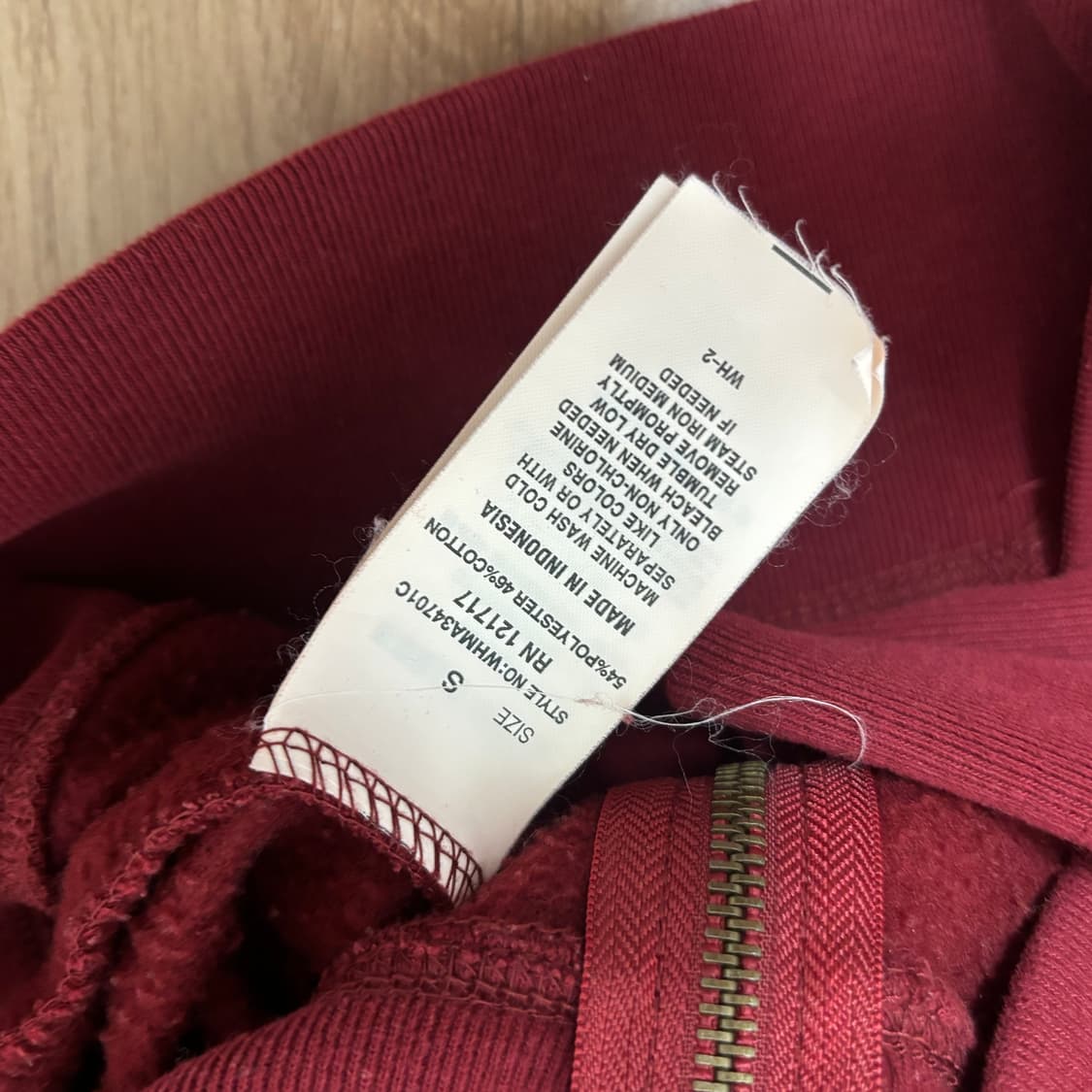 급처) 후아유 빈티지 버건디 딥레드 캘리포니아 후드집업 후집 상품이미지3