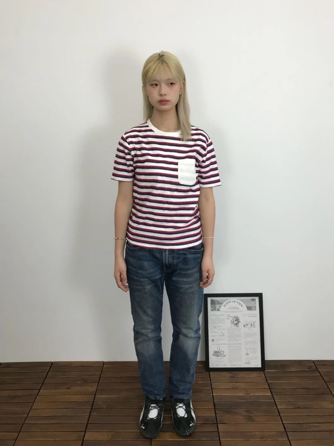 Beams Heart Stripe Pocket Tee 상품이미지1