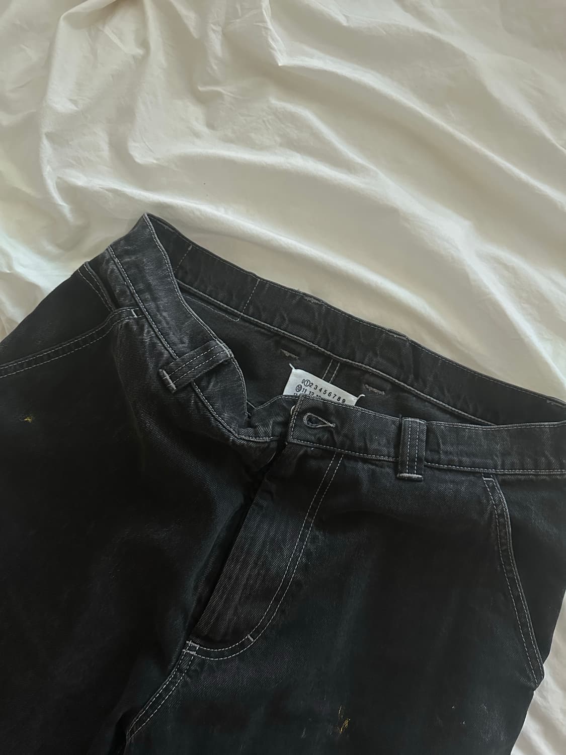 [마르지엘라] 페인팅 데님팬츠 블랙 32 상품이미지2