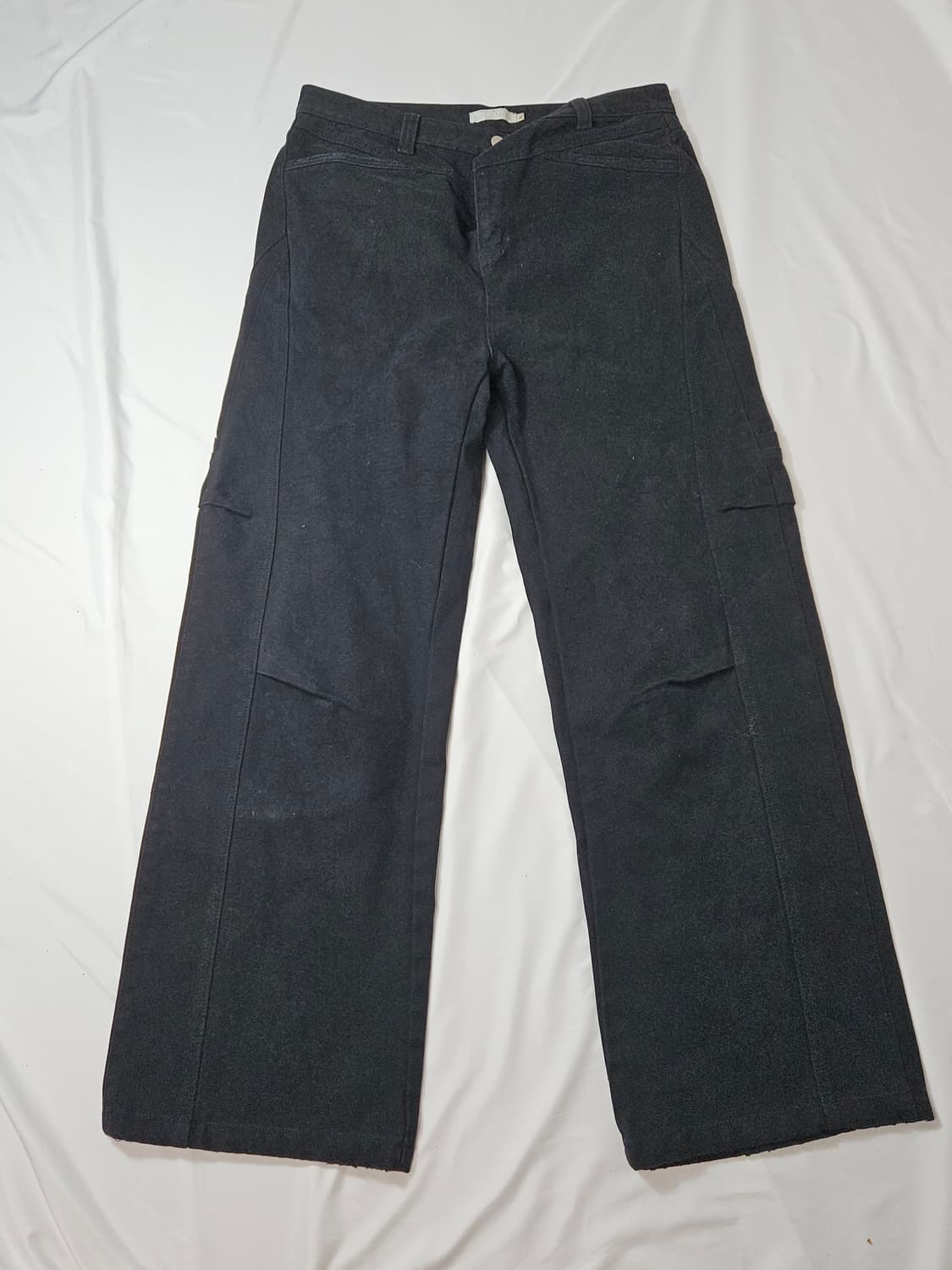 에버래핏 헤비 데님팬츠 와이드 배기 블랙진 XL 상품이미지1