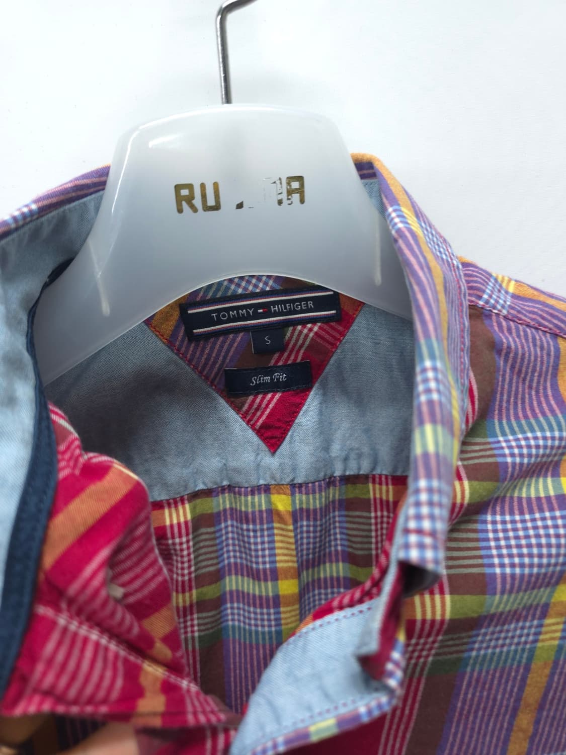 타미힐피거 여성 슬림핏 레드 체크 셔츠(66~66반) 상품이미지4