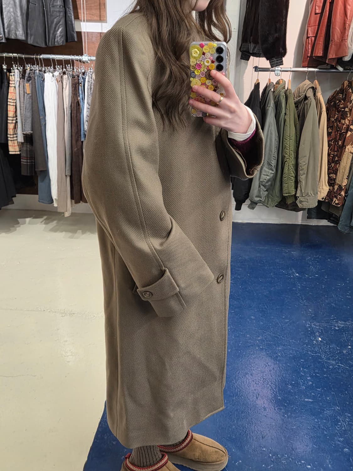 2000s YSL 입생로랑 베이지 롱 코트 상품이미지3