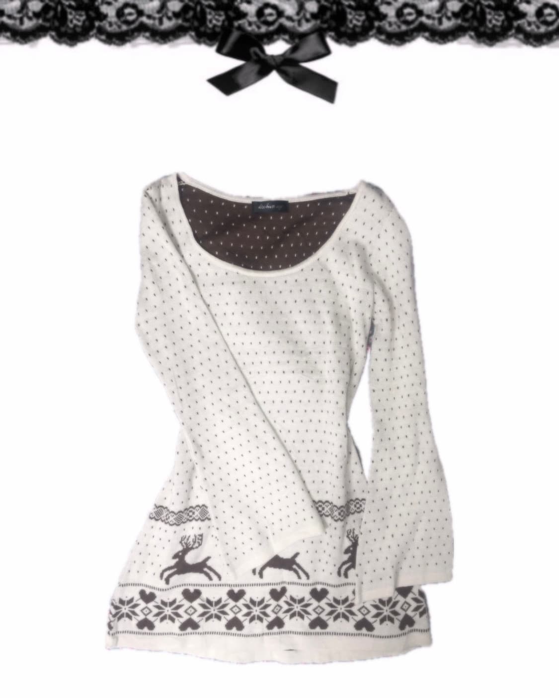 Japanese Vtg 라떼갸루 니트 원피스 상품이미지2