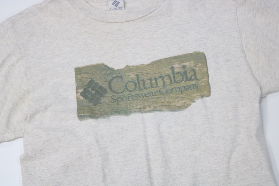  콜롬비아 90s USA제 빈티지 우드 블록 로고 오트밀 티셔츠 (M) 상품이미지4