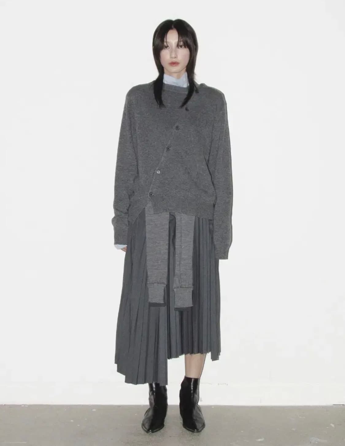 누마레 ee 2 WAY CARDIGAN GREY 상품이미지3