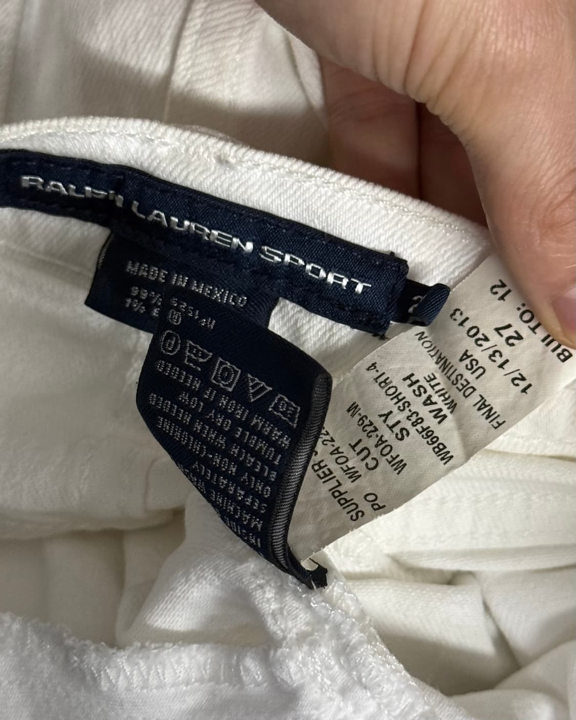 폴로 랄프로렌 스포츠 화이트 흰색 데님 핫팬츠 반바지 포니 32 33 상품이미지6