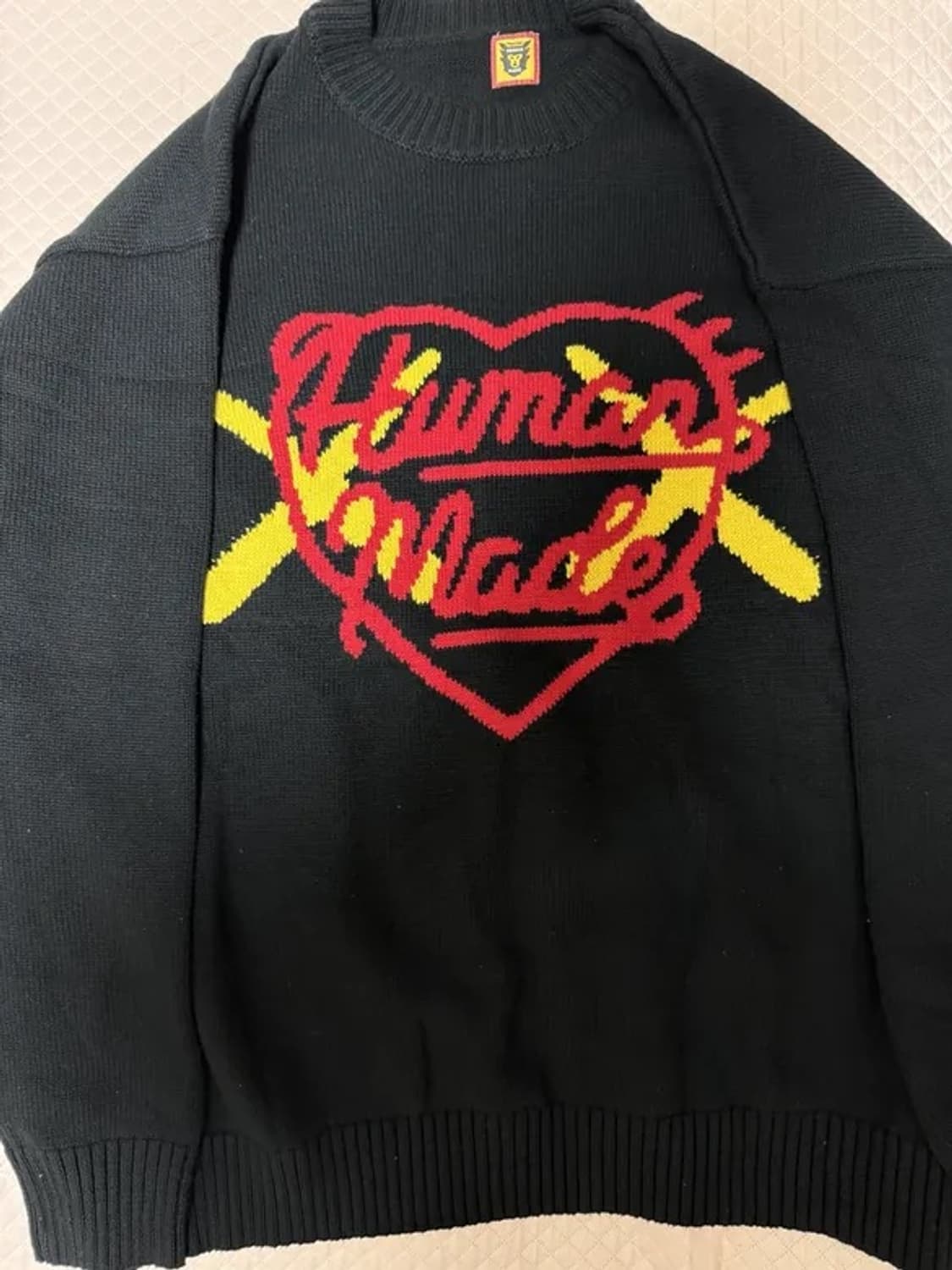 휴먼 메이드 x 카우스 니트 스웨터 블랙 상품이미지2