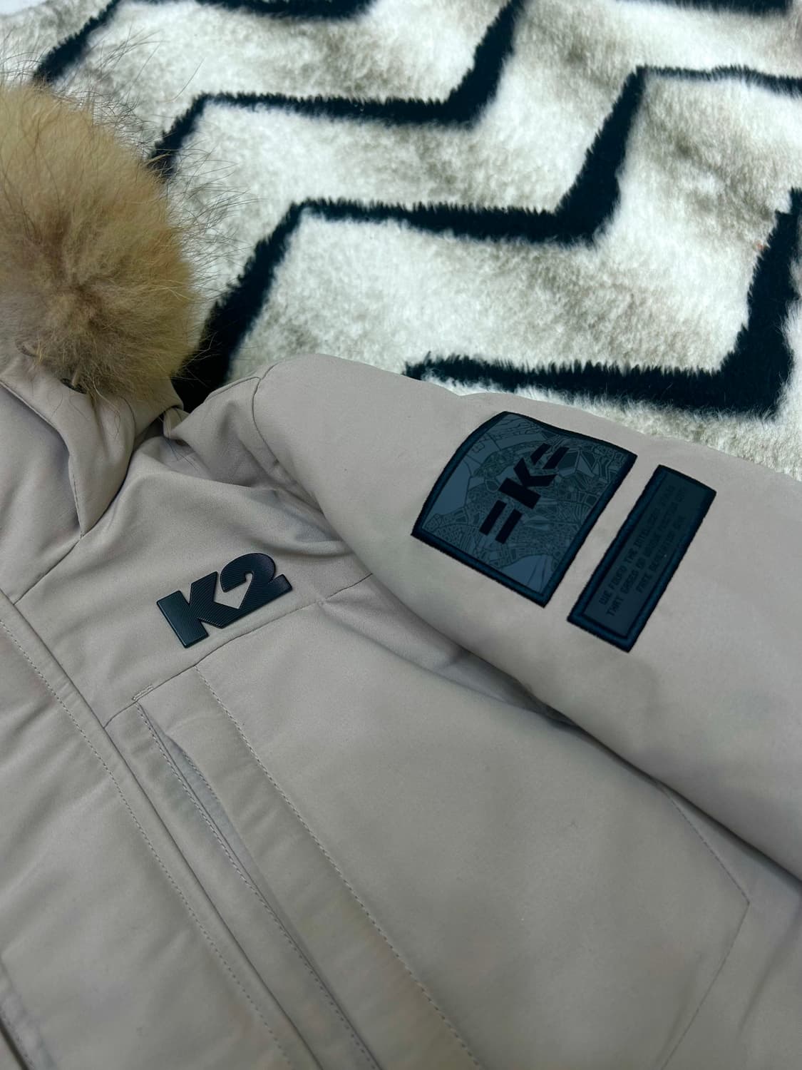 [XS]K2 고스트 구스다운 패딩/베이지 상품이미지1