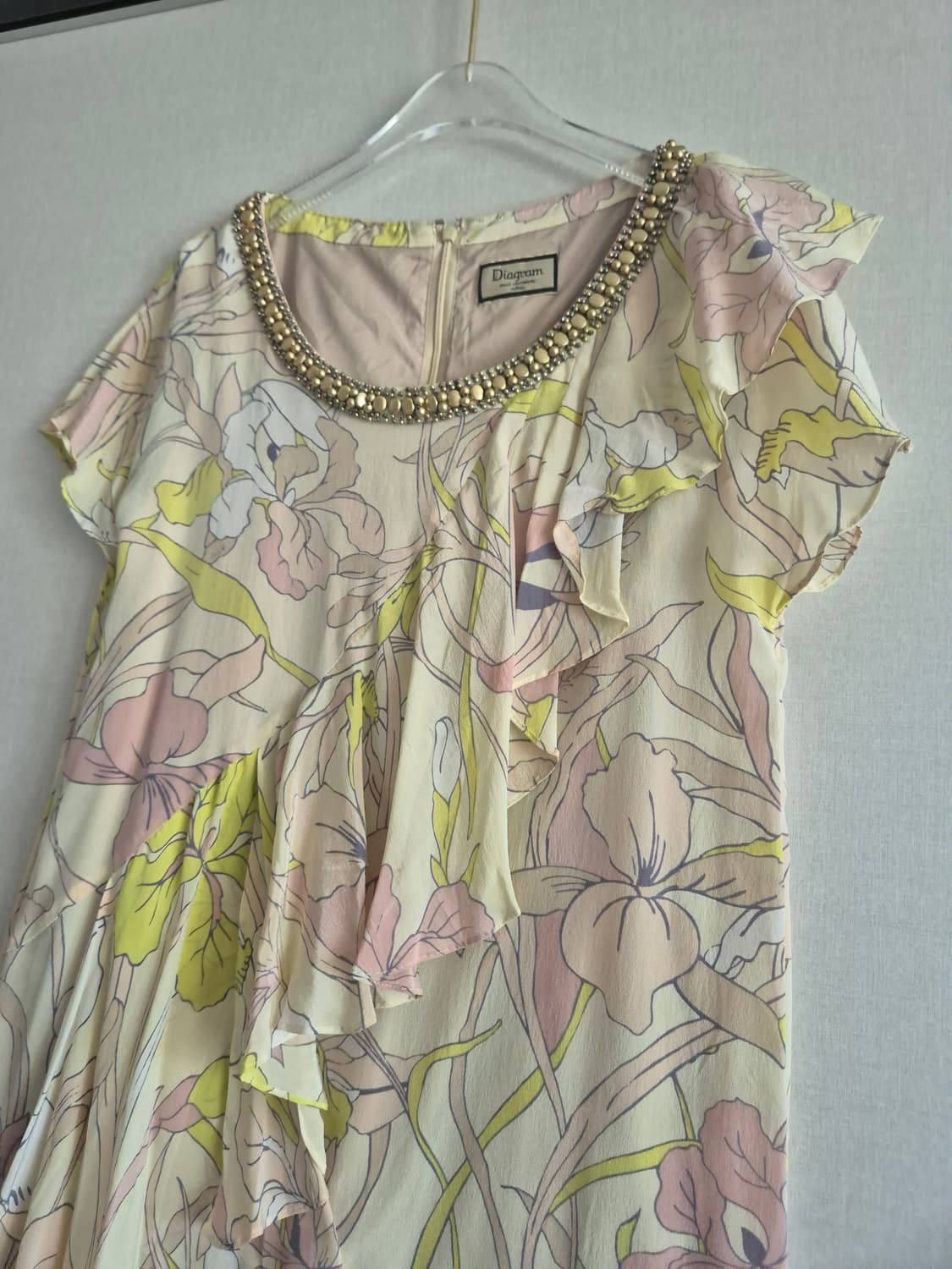 실크 100 비즈 프릴 블라우스 상품이미지2