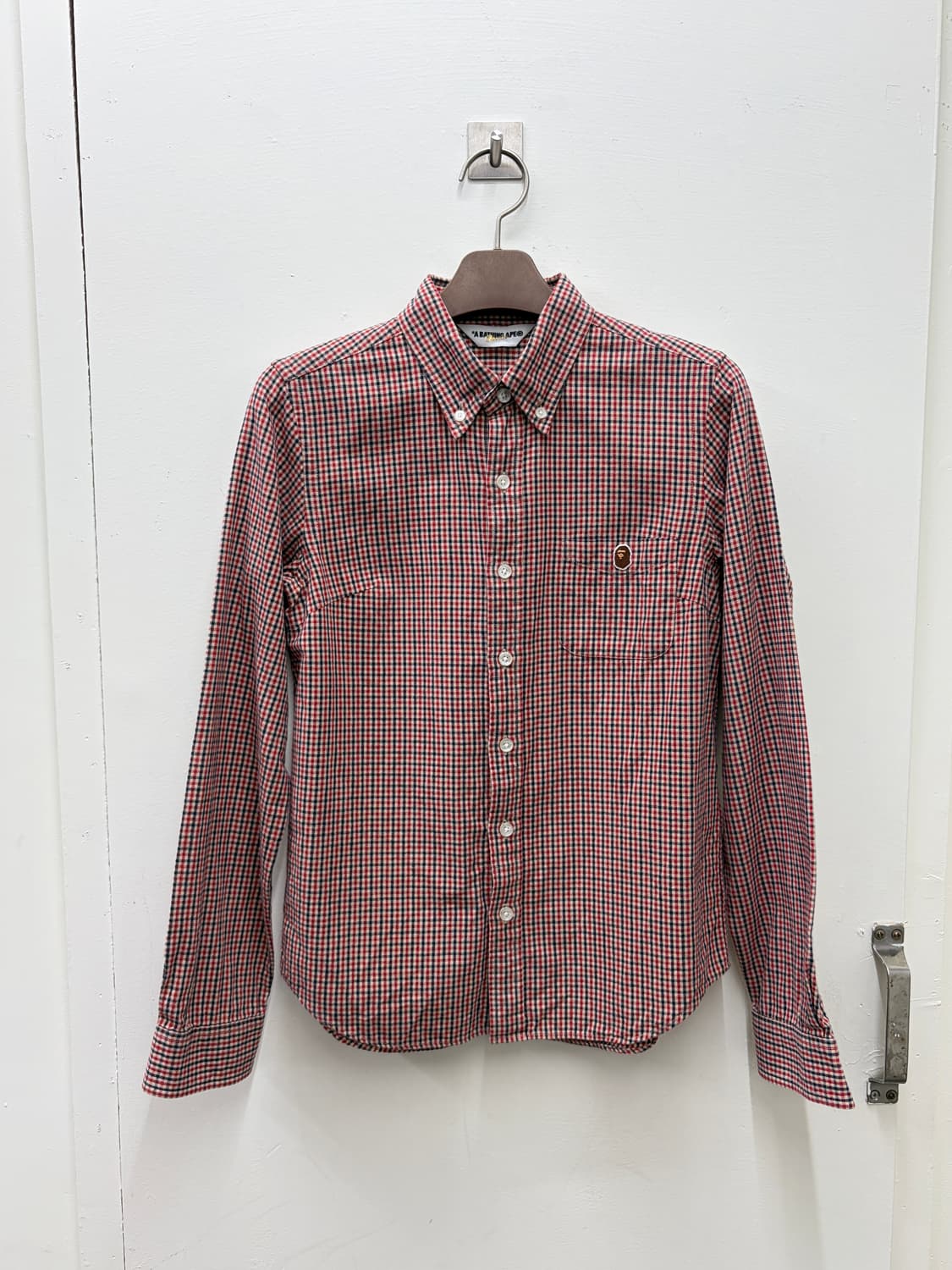 딱붙핏))) 베이프 긴팔 체크 셔츠 상품이미지3