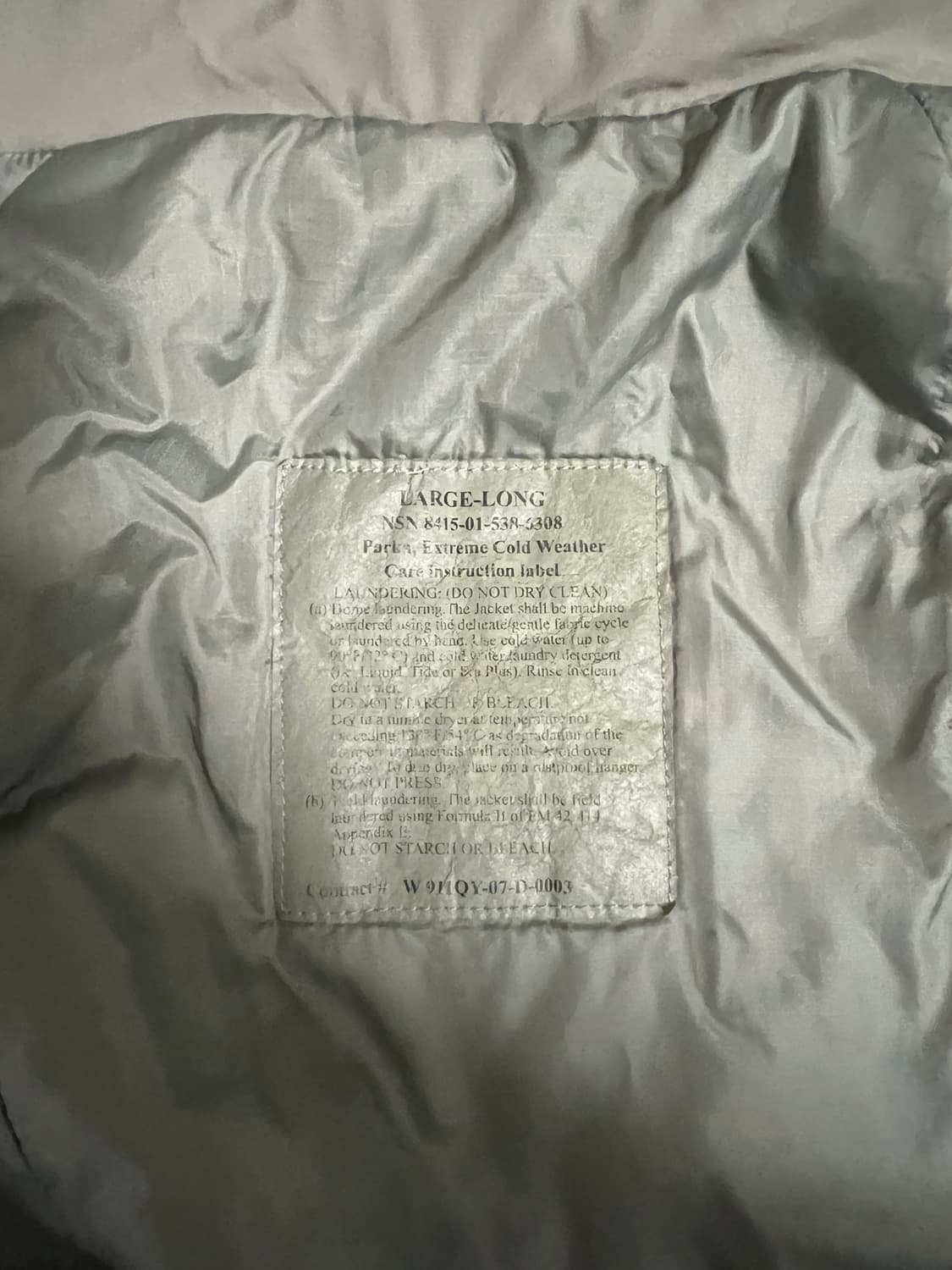 미군 오리지널 프리마로프트 레벨 7 large long 상품이미지3