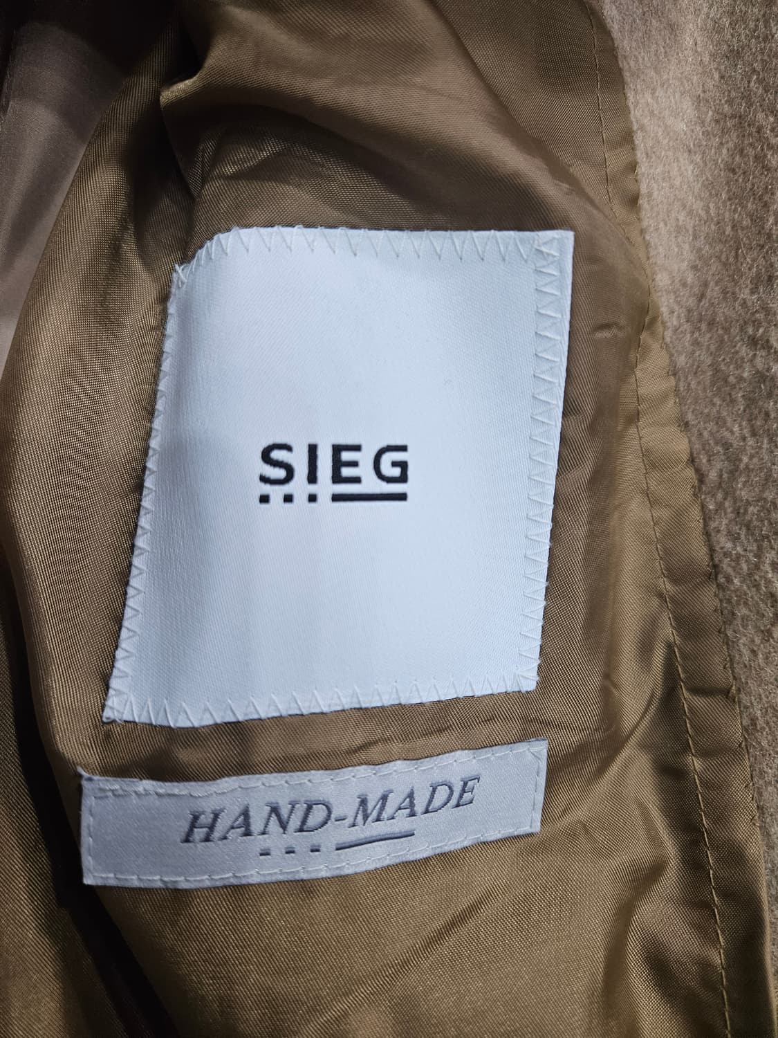 지이크 스트라이프 체크 남성 100 핸드메이드 롱코트  상품이미지3