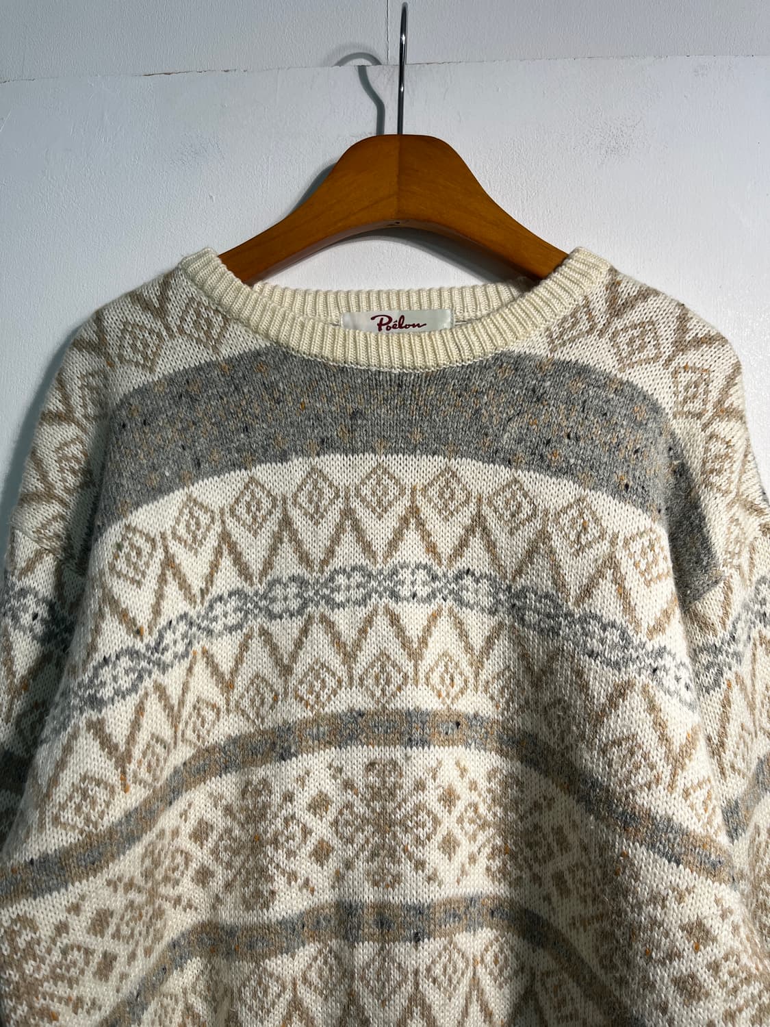 Wool 48% 보카시 울 혼방 노르딕 니트 상품이미지4