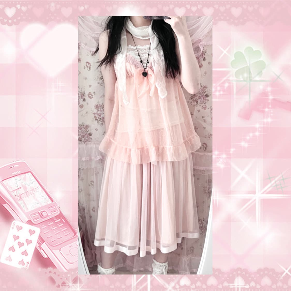Vintage apricot cutie ribbon s 상품이미지4