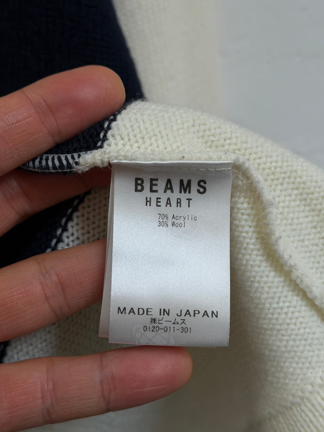 Beams Heart 빔즈 하트 크루넥 스트라이프 니트 M 상품이미지4