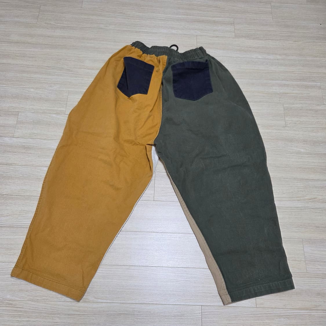 (실착2회) 배색 배기팬츠 와이드팬츠 프리사이즈 상품이미지2